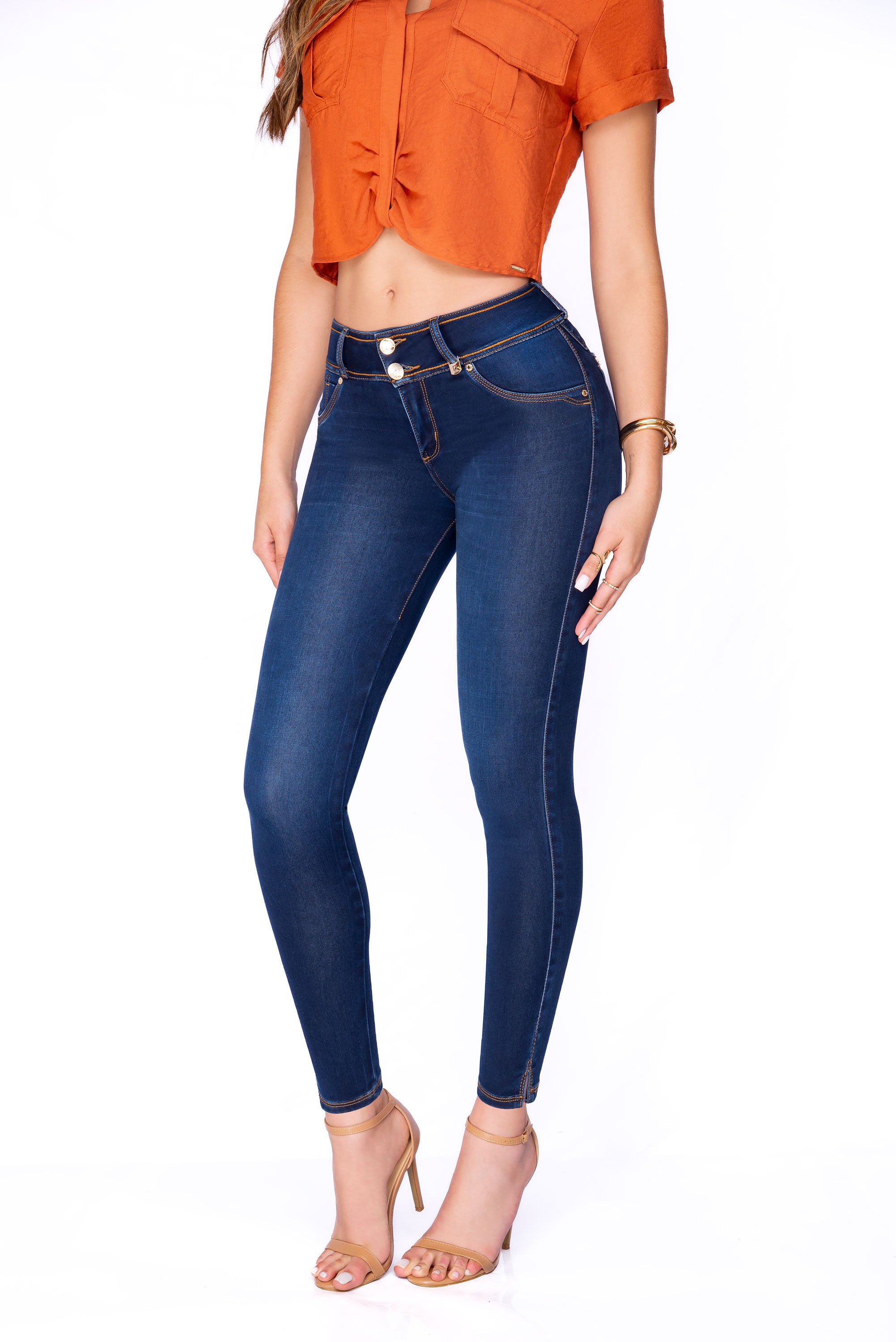 Skinny Jean con Pretina Decorativa