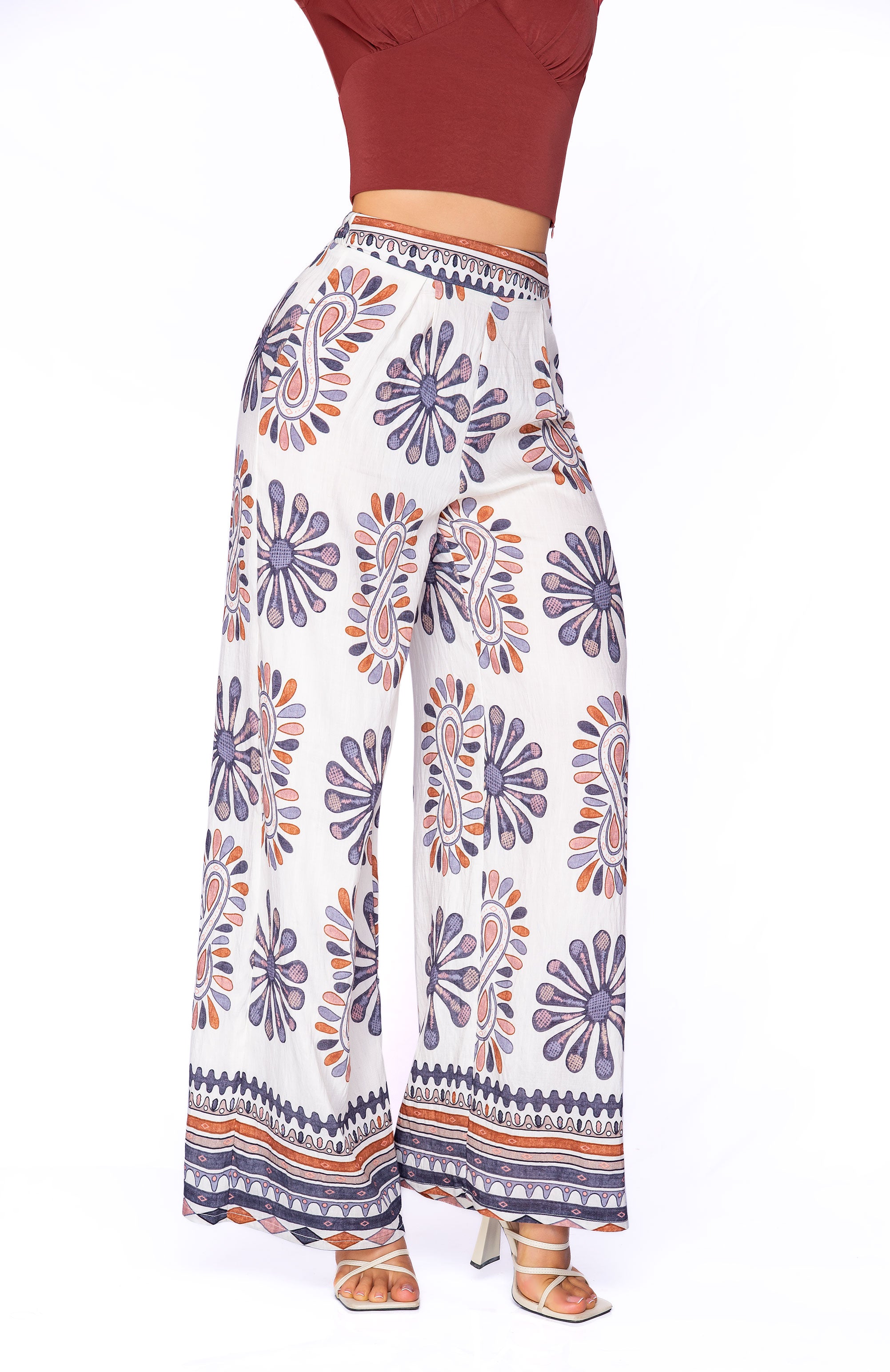 Pantalón Palazzo Estampado Boho Chic