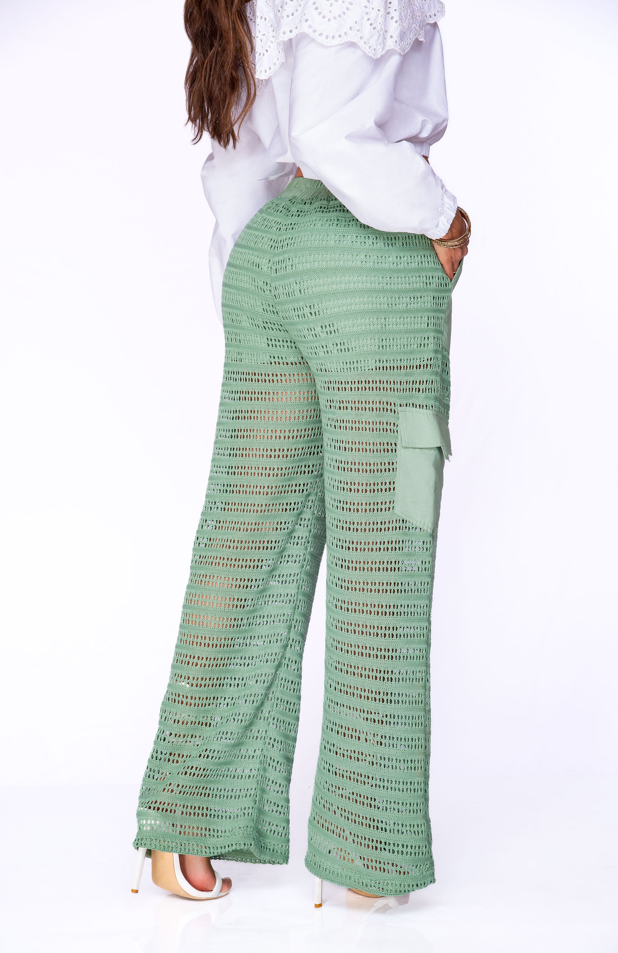 Pantalón Verde Calado Cargo