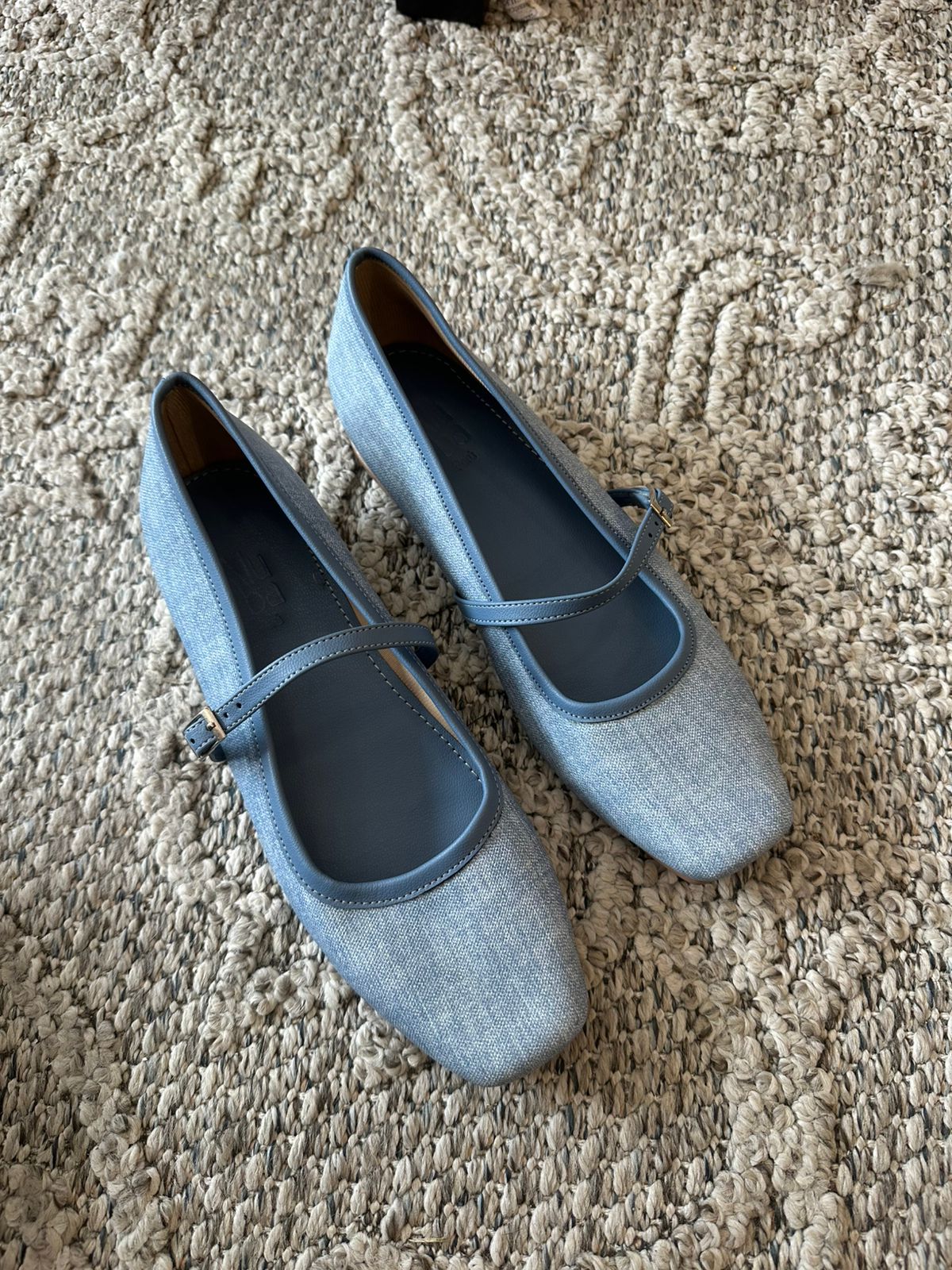 Bailarina Denim Punta Cuadrada