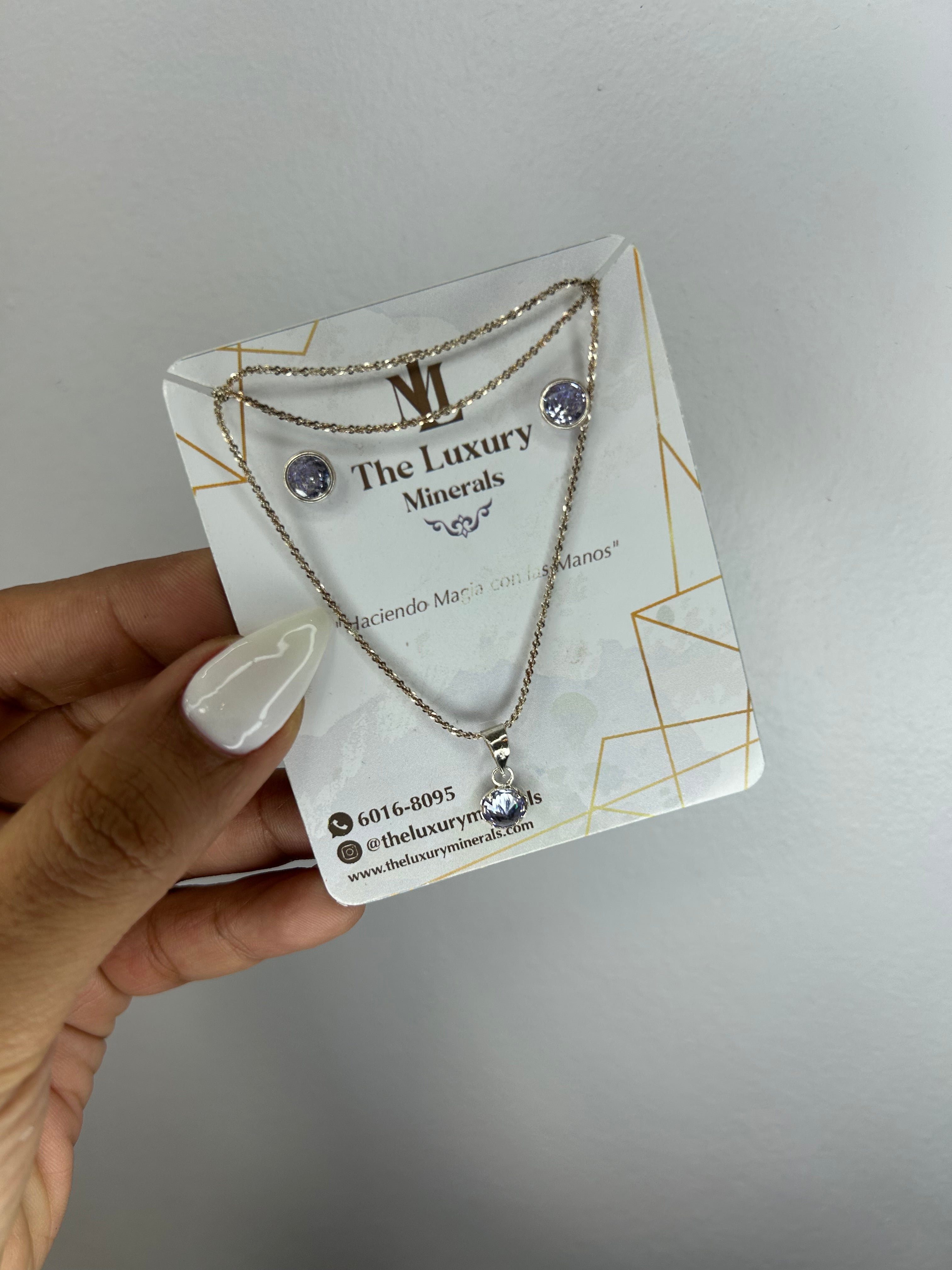 Set Collar y Aretes Cristal