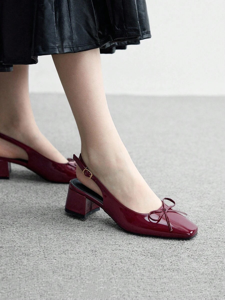 Slingback Charol Lazo Burdeos