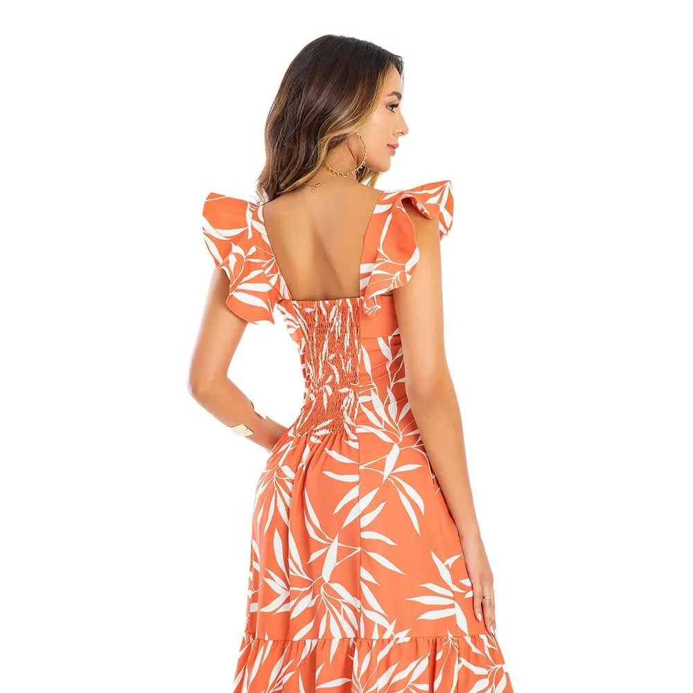 Vestido Maxi Estampado Tropical
