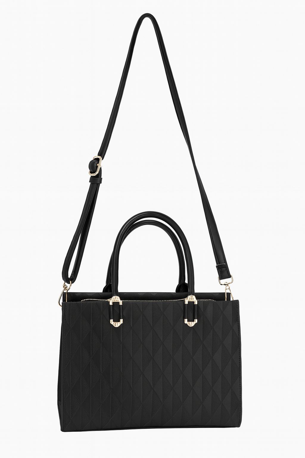 Cartera Elegancia Geométrica Negra