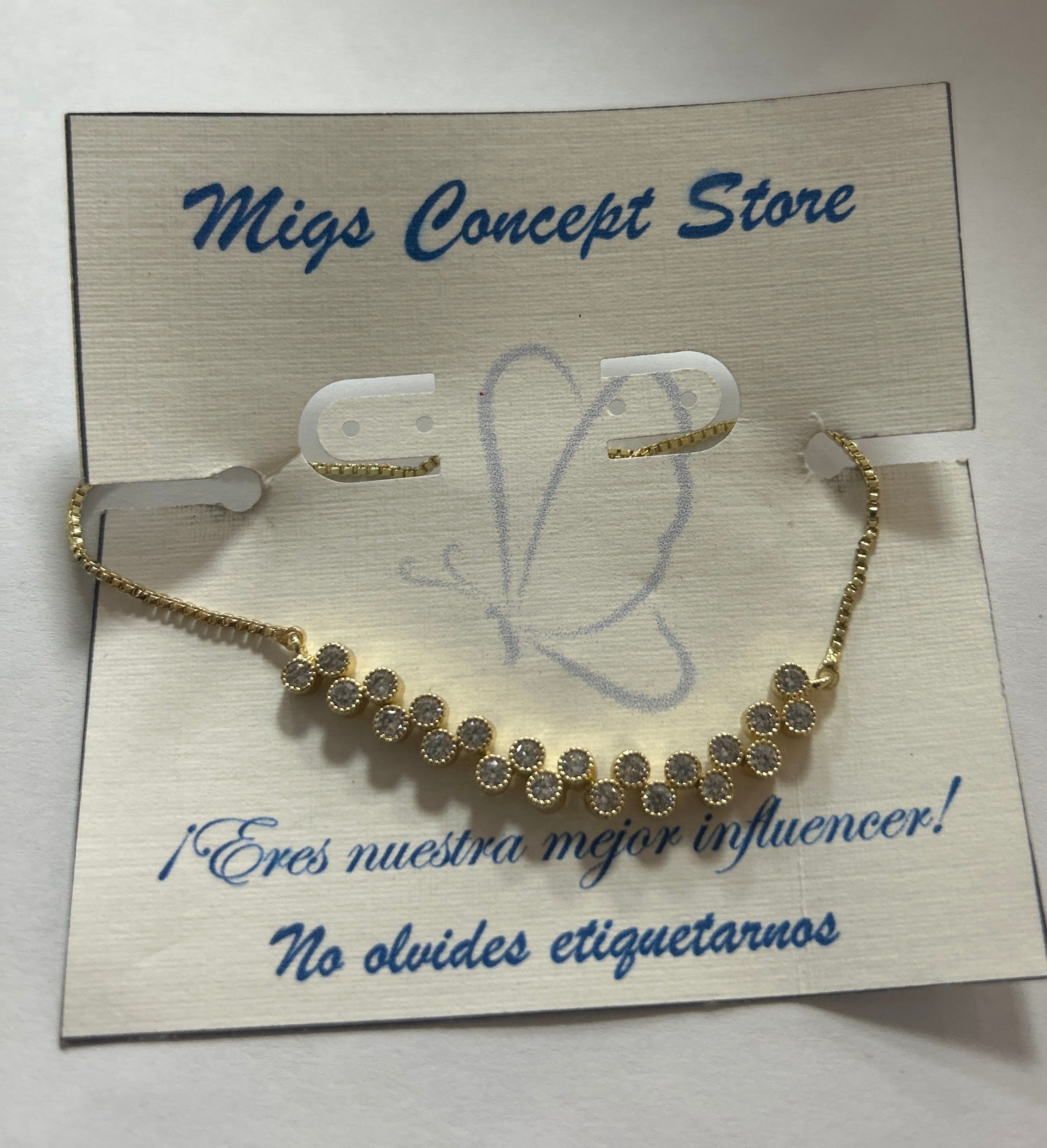 Pulsera Dorada Flores de Cristal