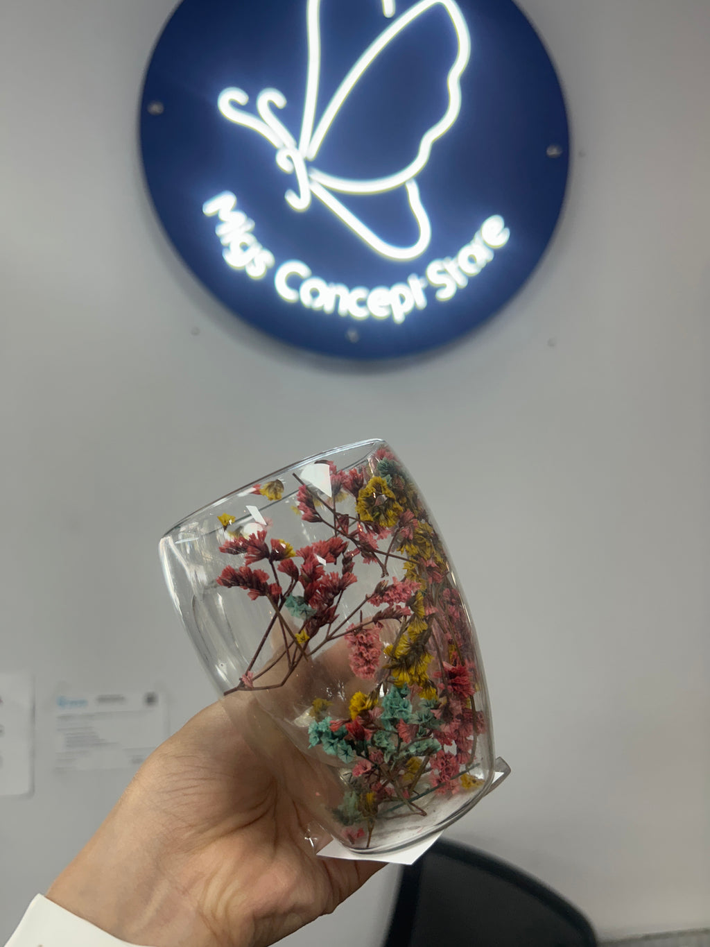 Tazas Transparentes de Flores