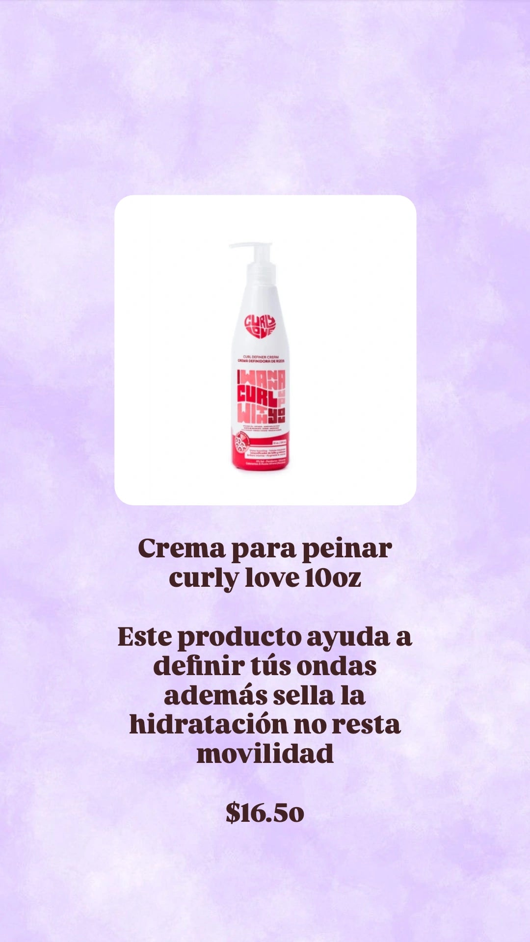 Curly Love – Curl Definer Cream “Wanna Curl All Wize”