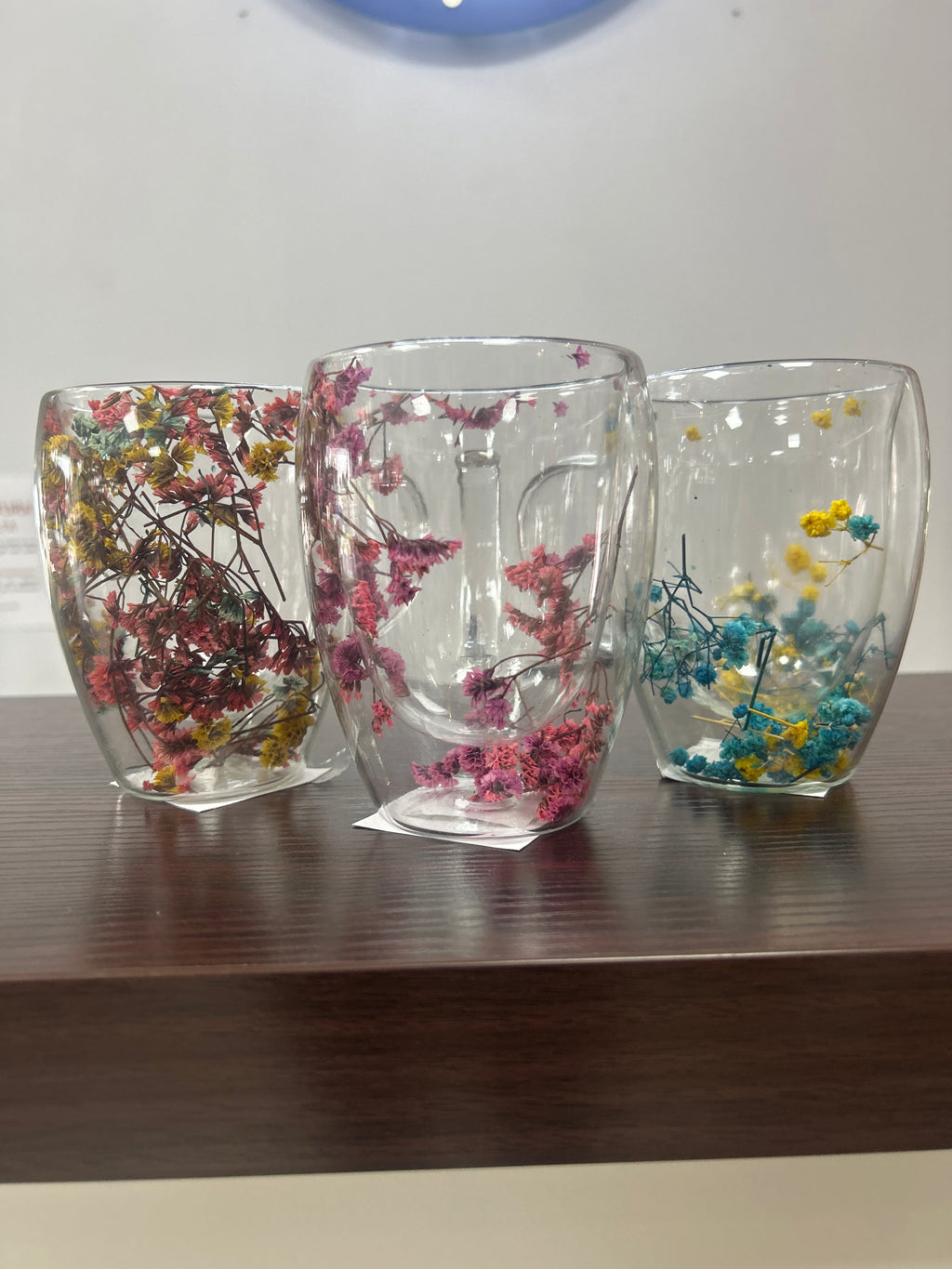 Tazas Transparentes de Flores