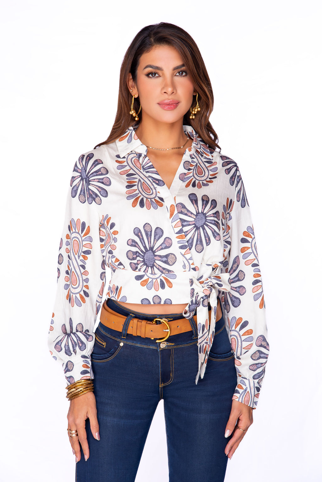 Blusa Floral Wrap