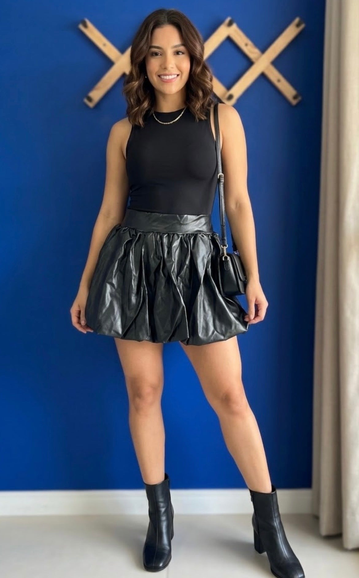 Falda Globo de Cuerina