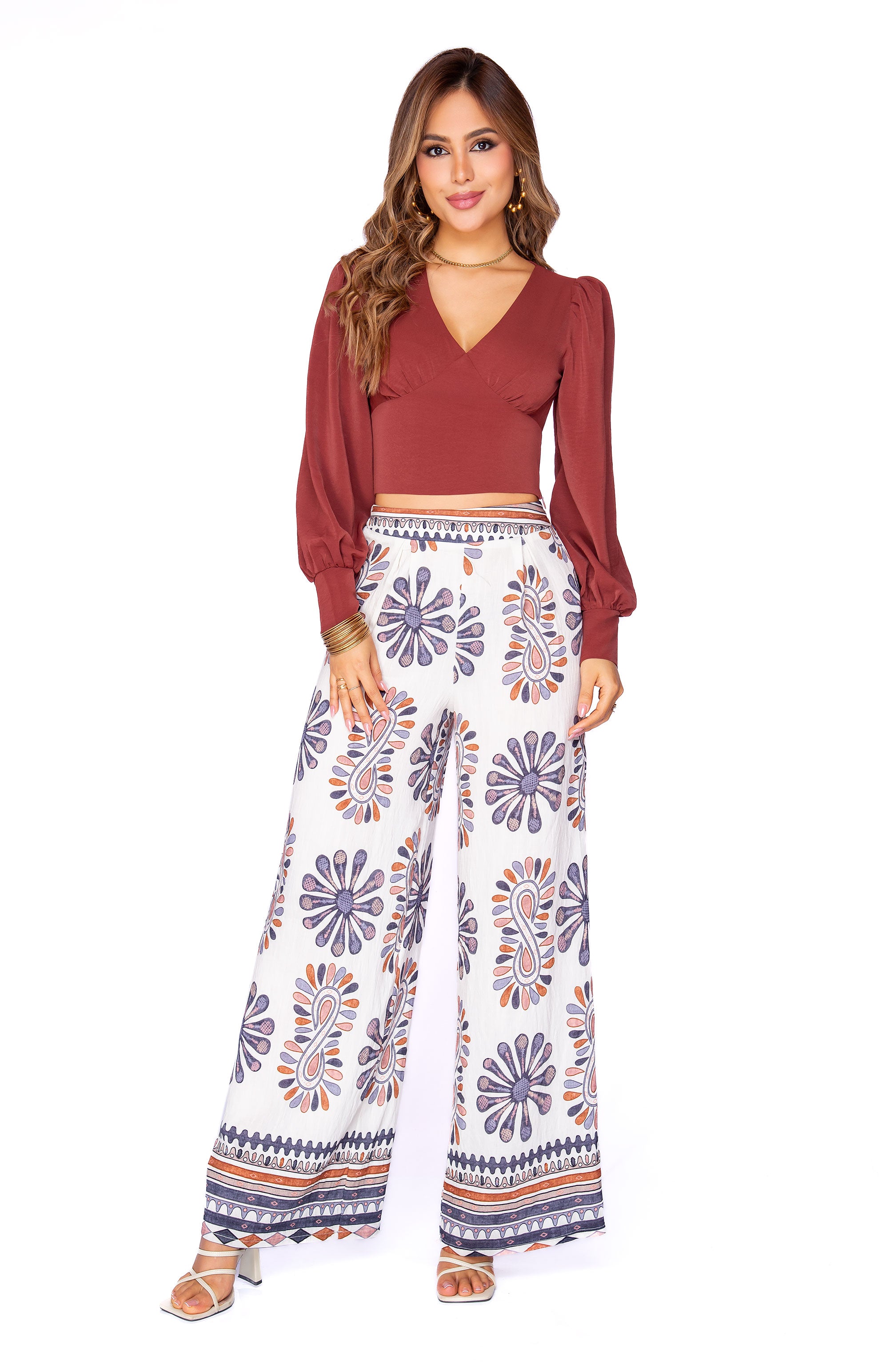 Pantalón Palazzo Estampado Boho Chic