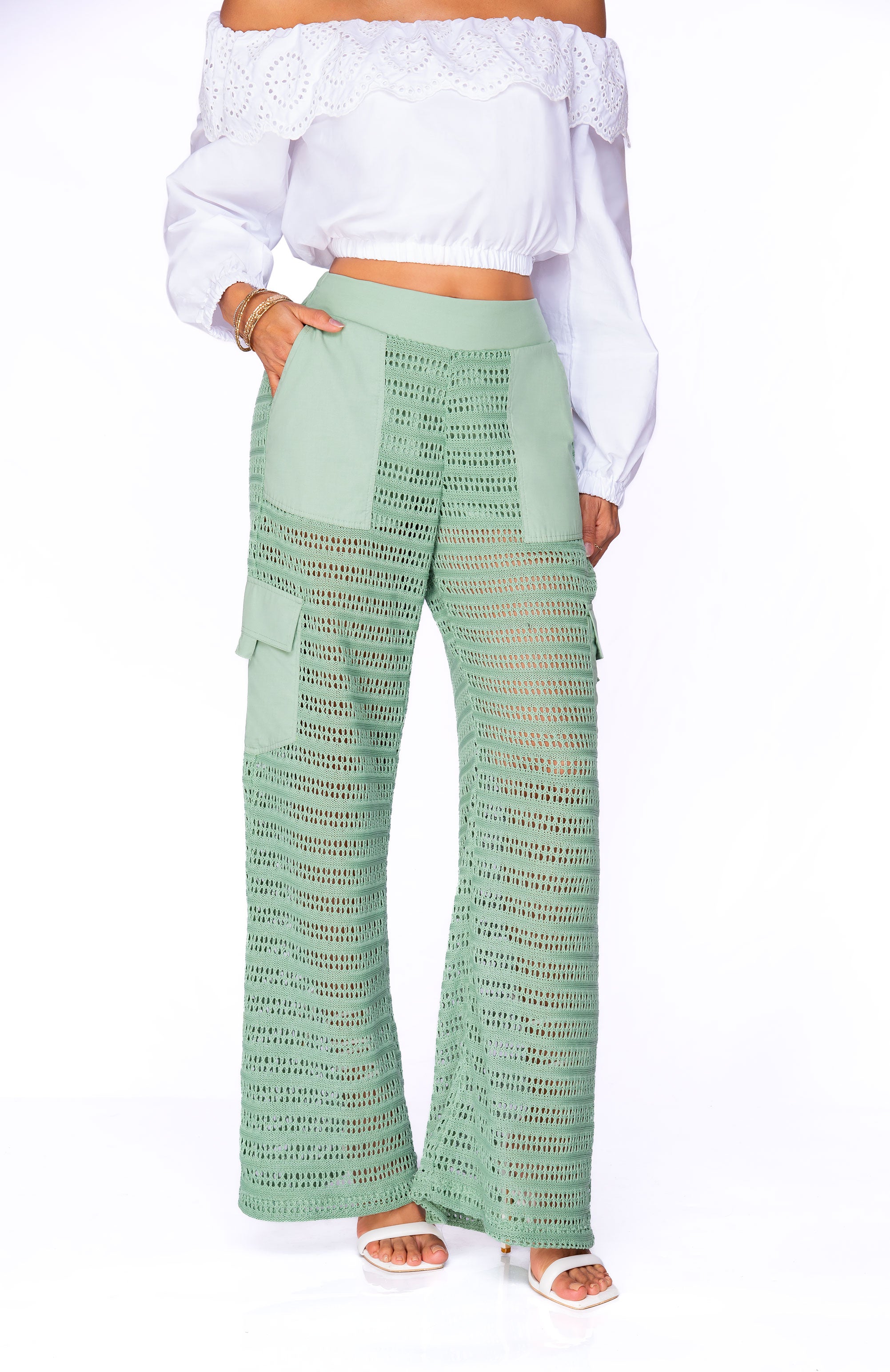 Pantalón Verde Calado Cargo