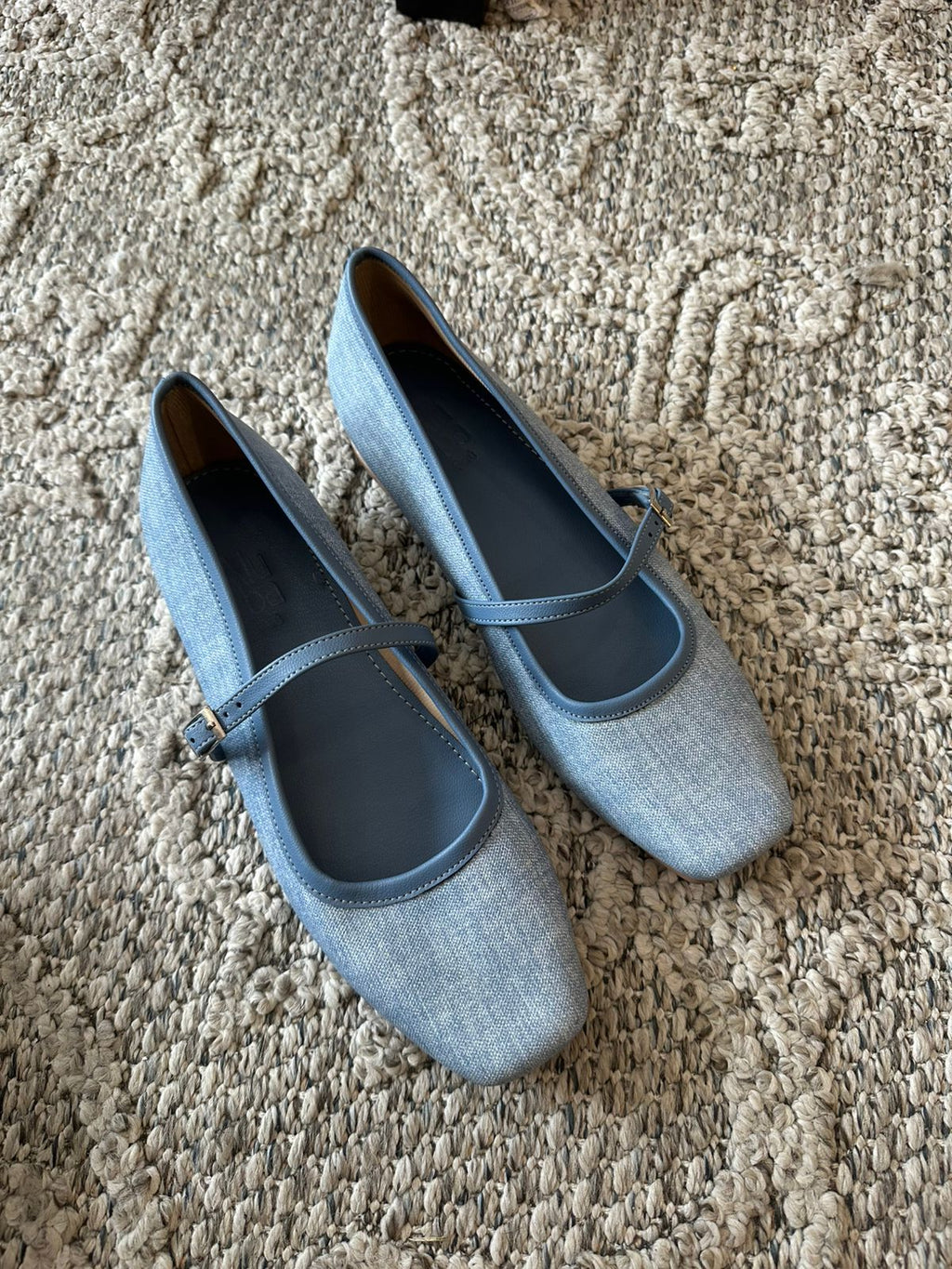 Bailarina Denim Punta Cuadrada