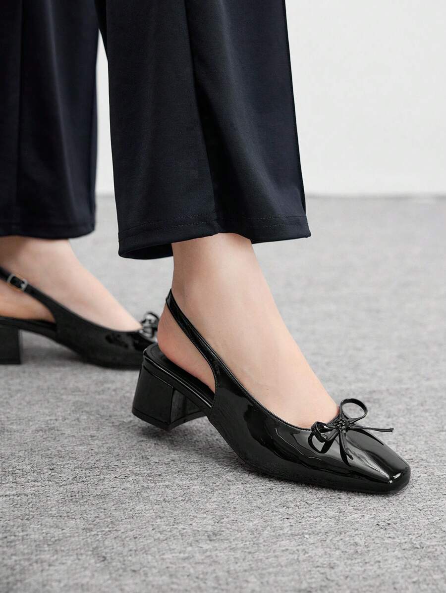 Slingback Charol Lazo Negro