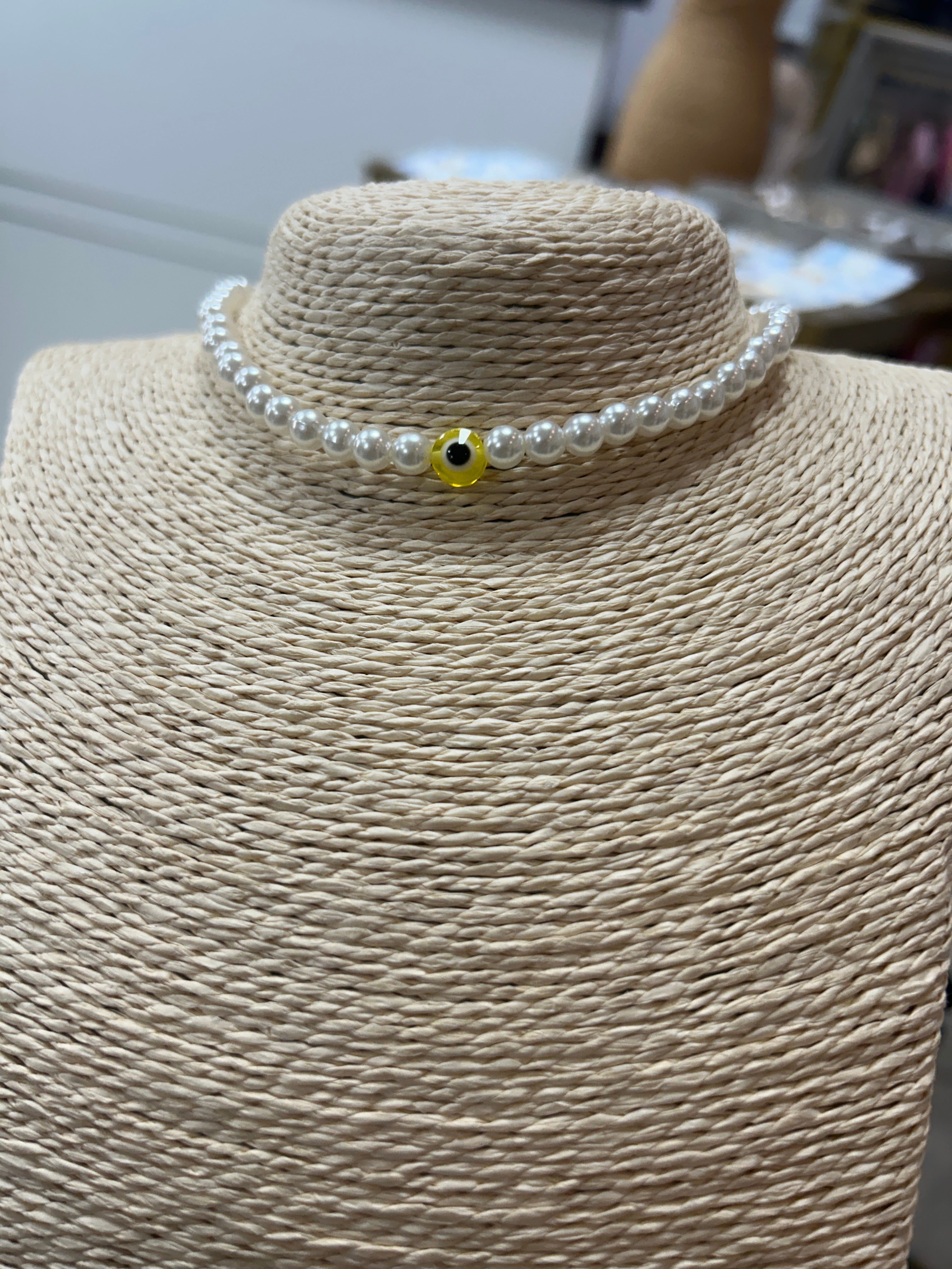 Collares de perlas con ojo turco