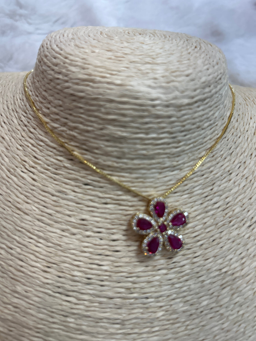 Collar Doble Flor de Cristales