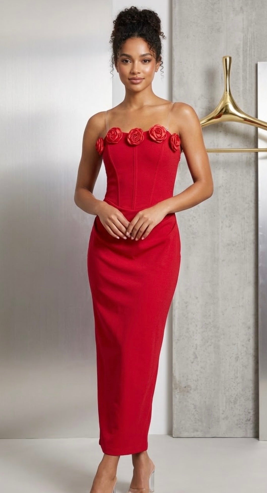 Vestido Largo con Flores