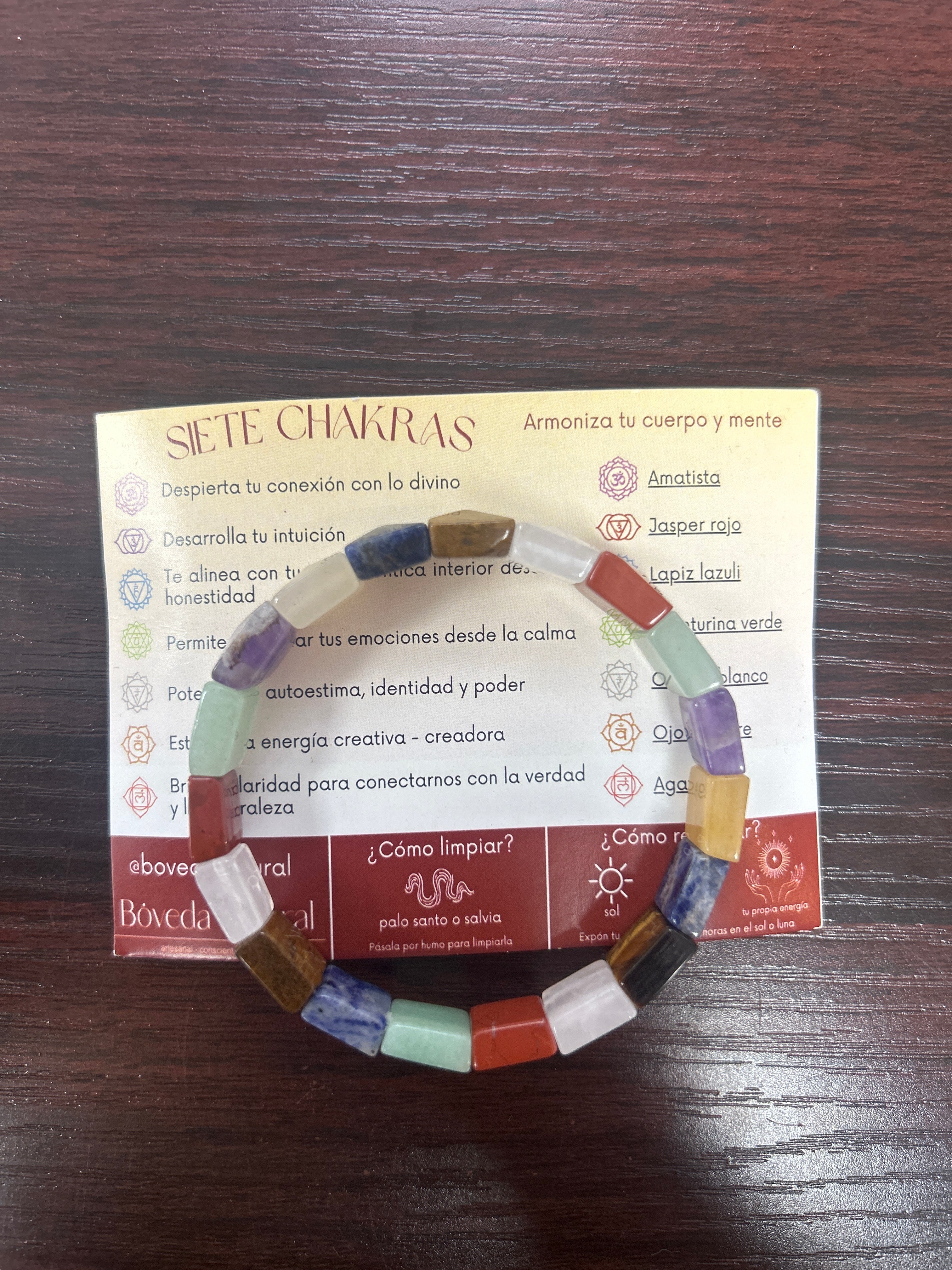 Pulsera de 7 Chakras cuadrada