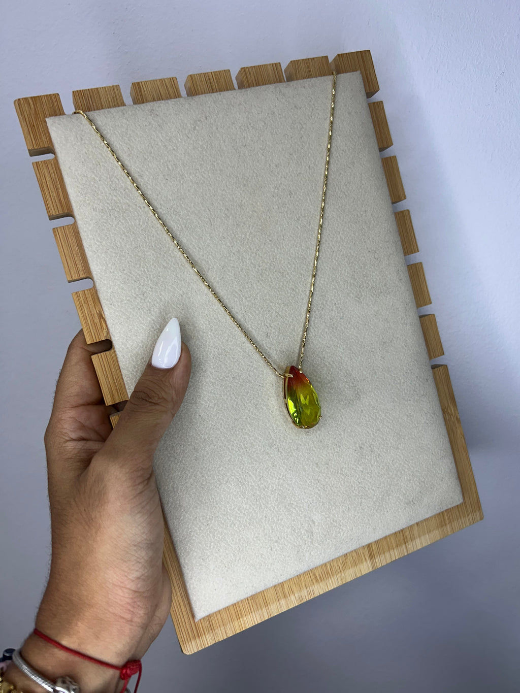 Collar Gota de Cristal Bicolor