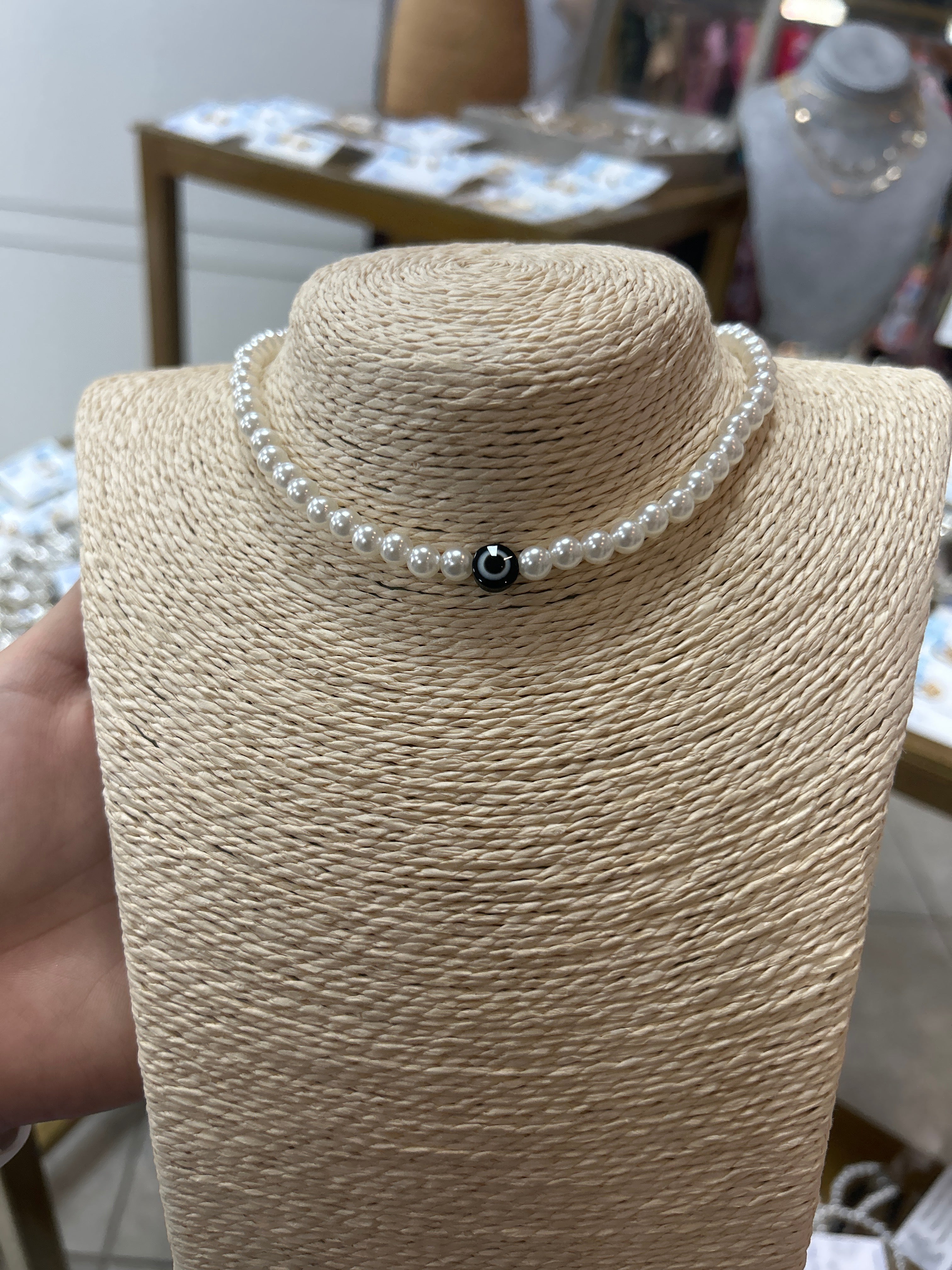 Collares de perlas con ojo turco