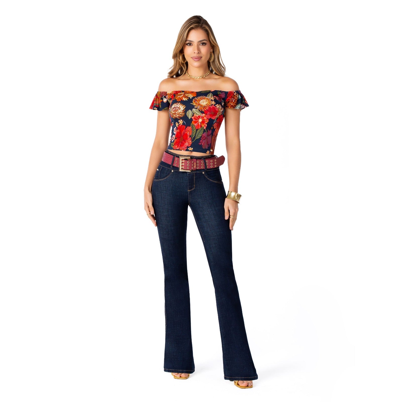 Blusa Estampada Rojo & Azul