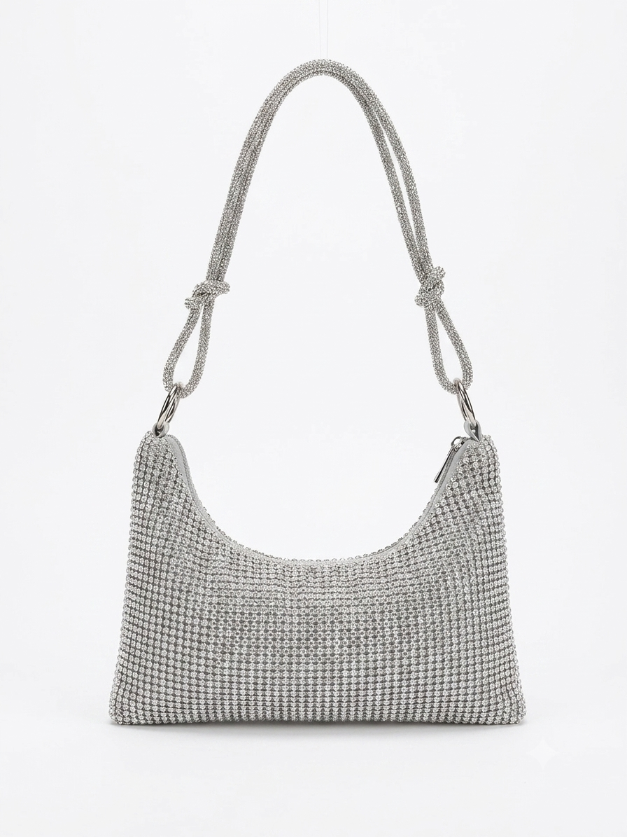 CrossBody Plateada Brillante