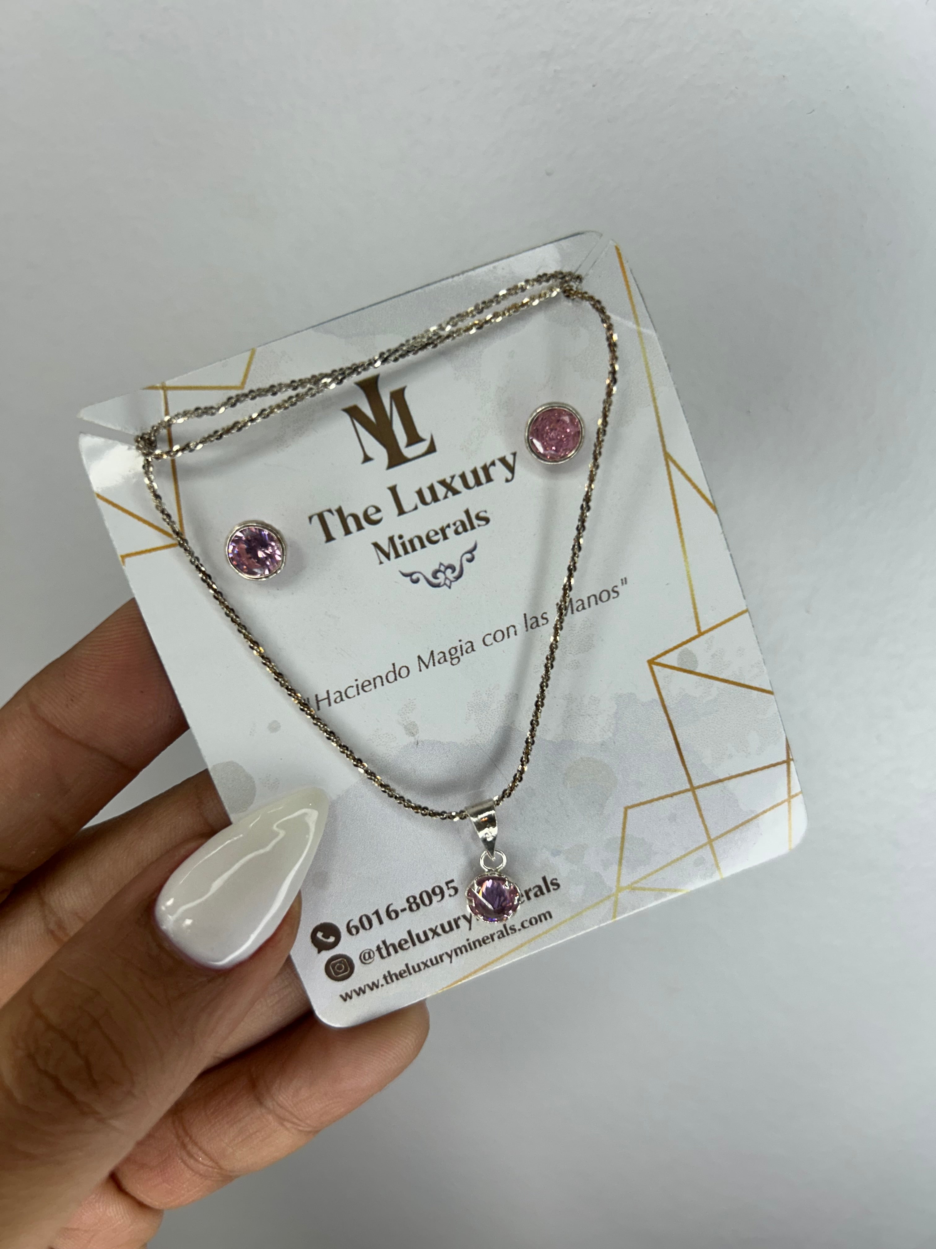 Set Collar y Aretes Cristal