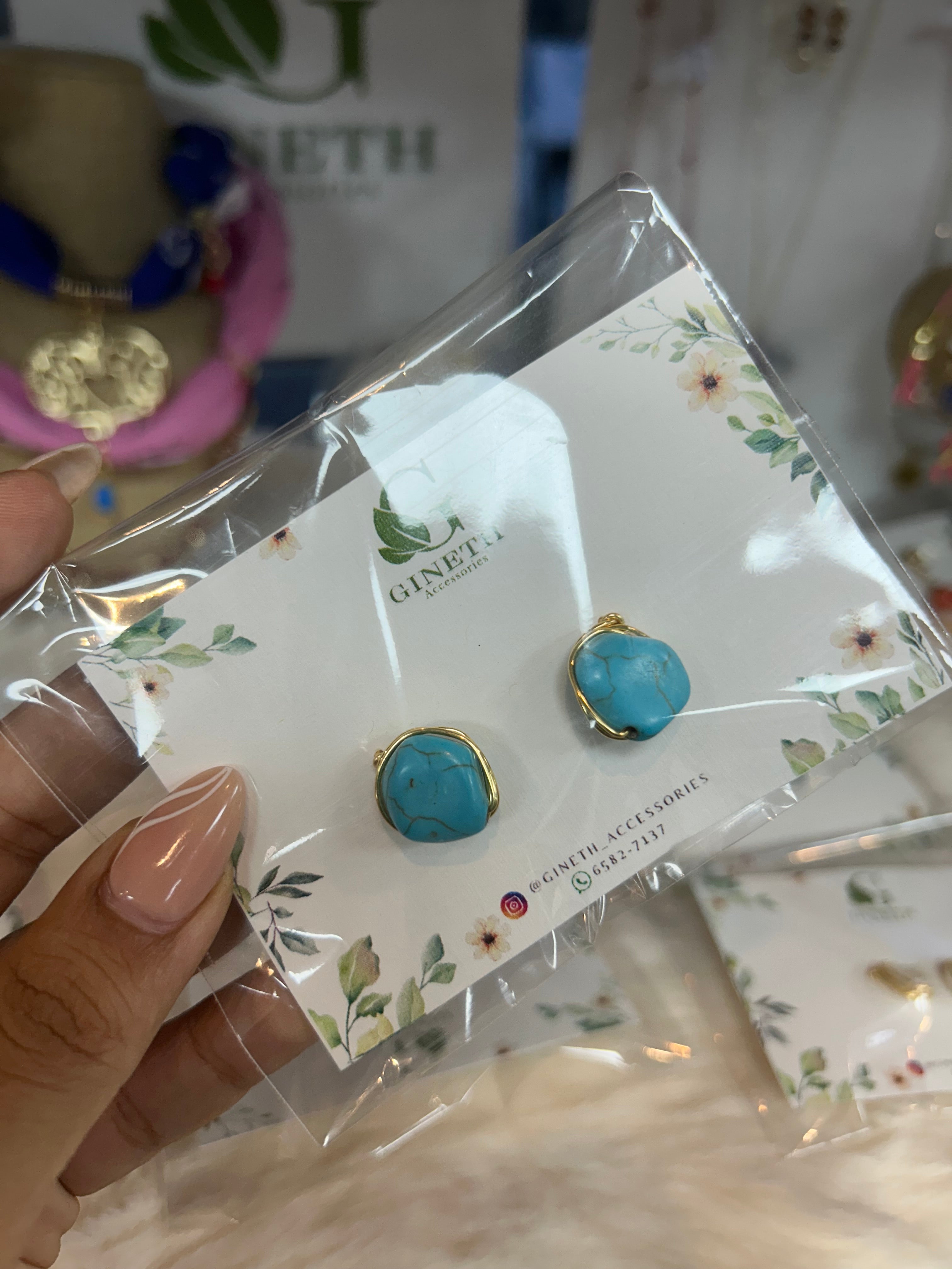 Aretes de Perla Turquesa