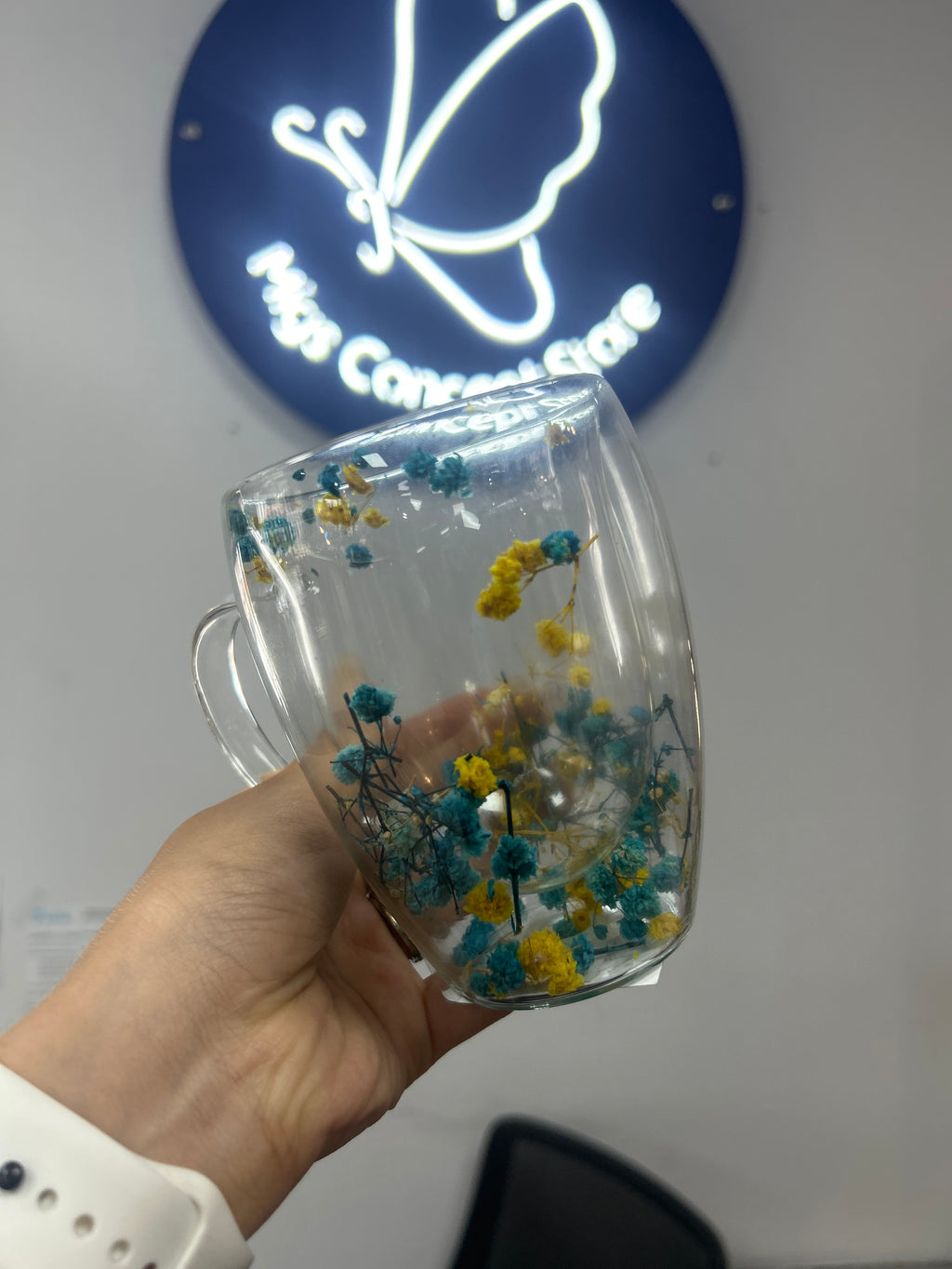 Tazas Transparentes de Flores