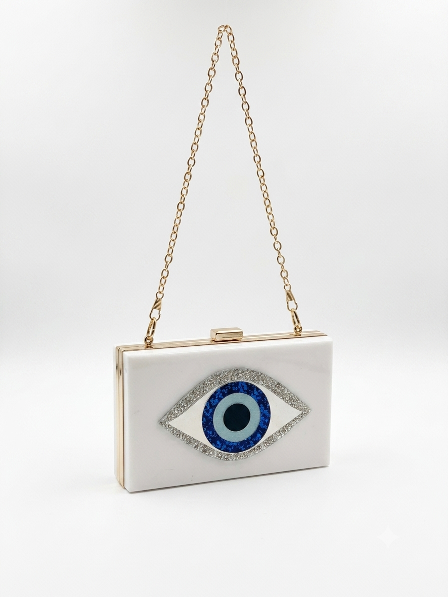 CrossBody Blanca Ojo Turco