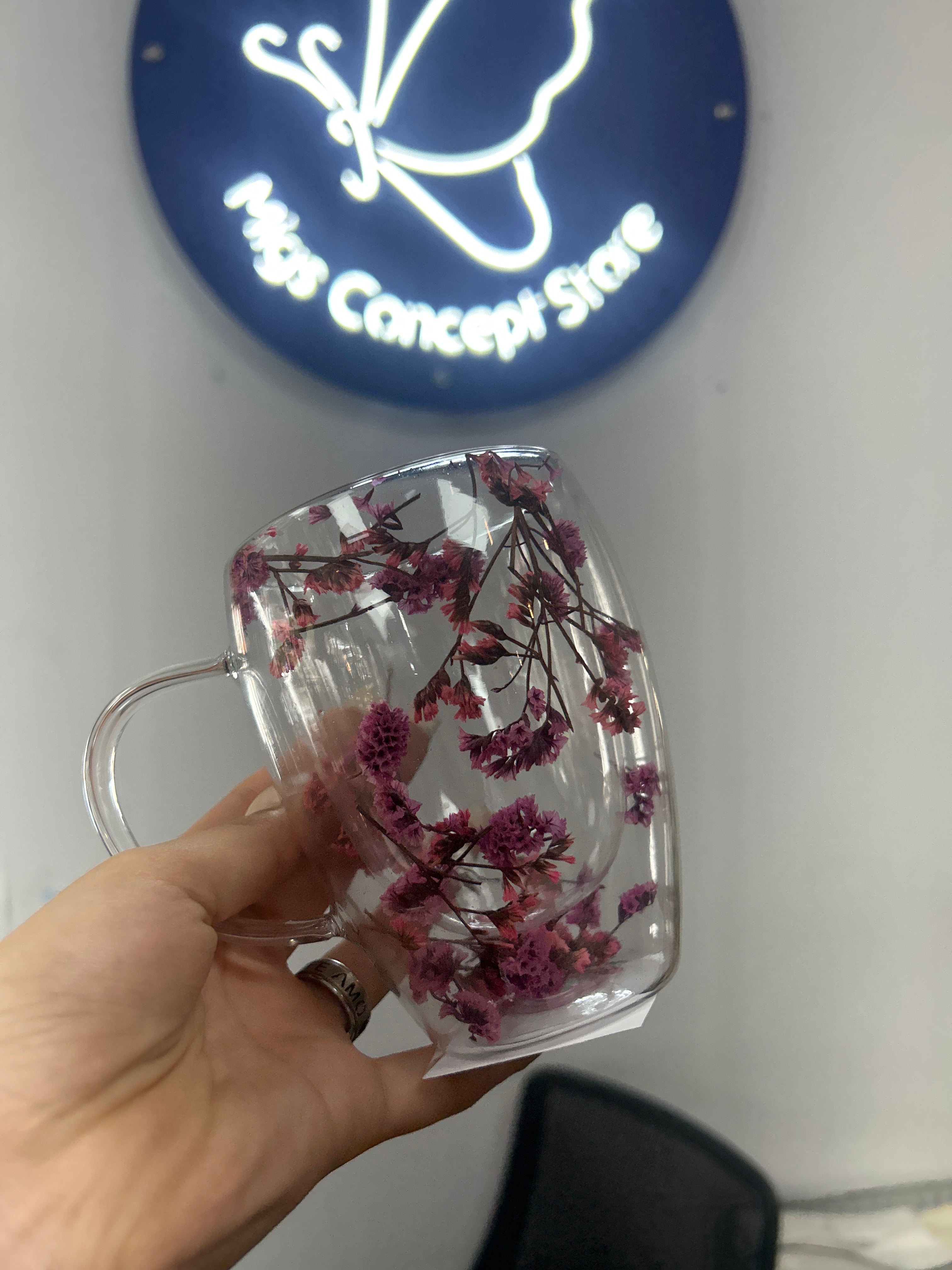 Tazas Transparentes de Flores