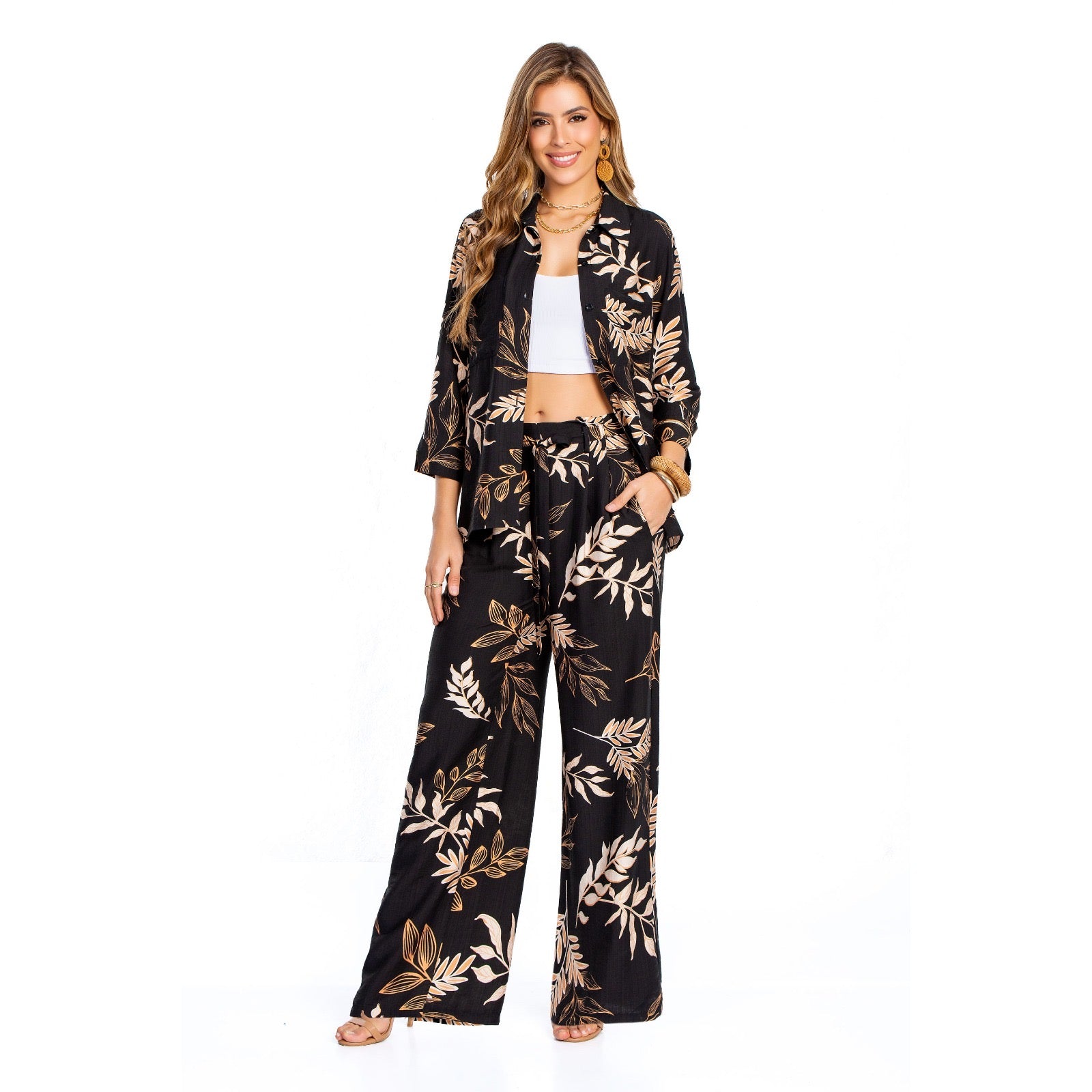 Blusa Estampada Negro