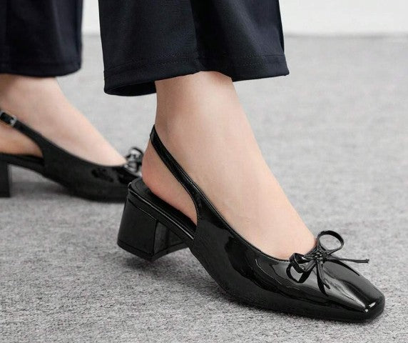 Slingback Charol Lazo Negro