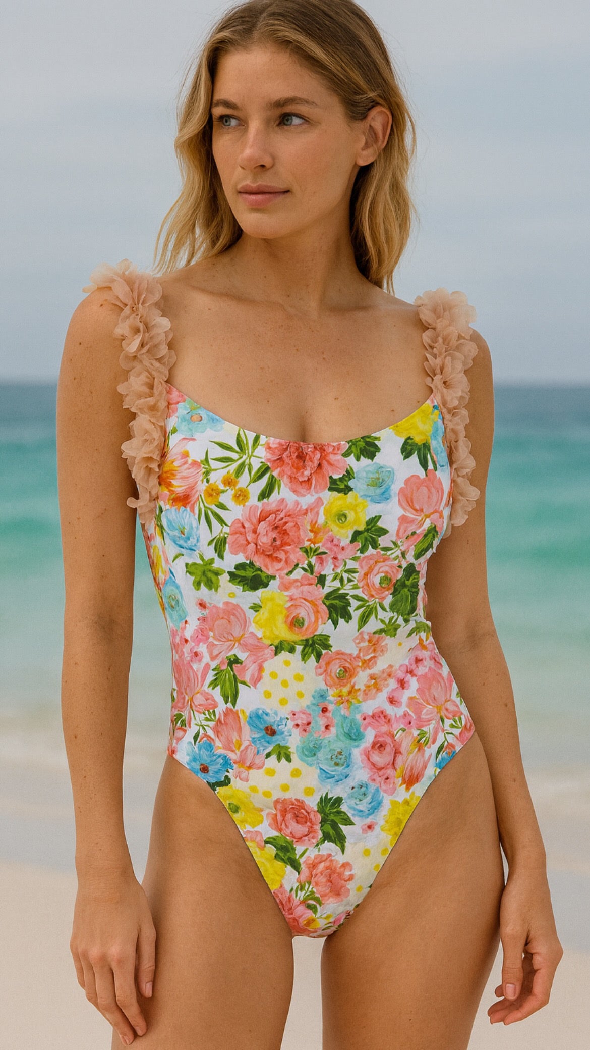 Body Floral con Detalle de Tirante en Flores