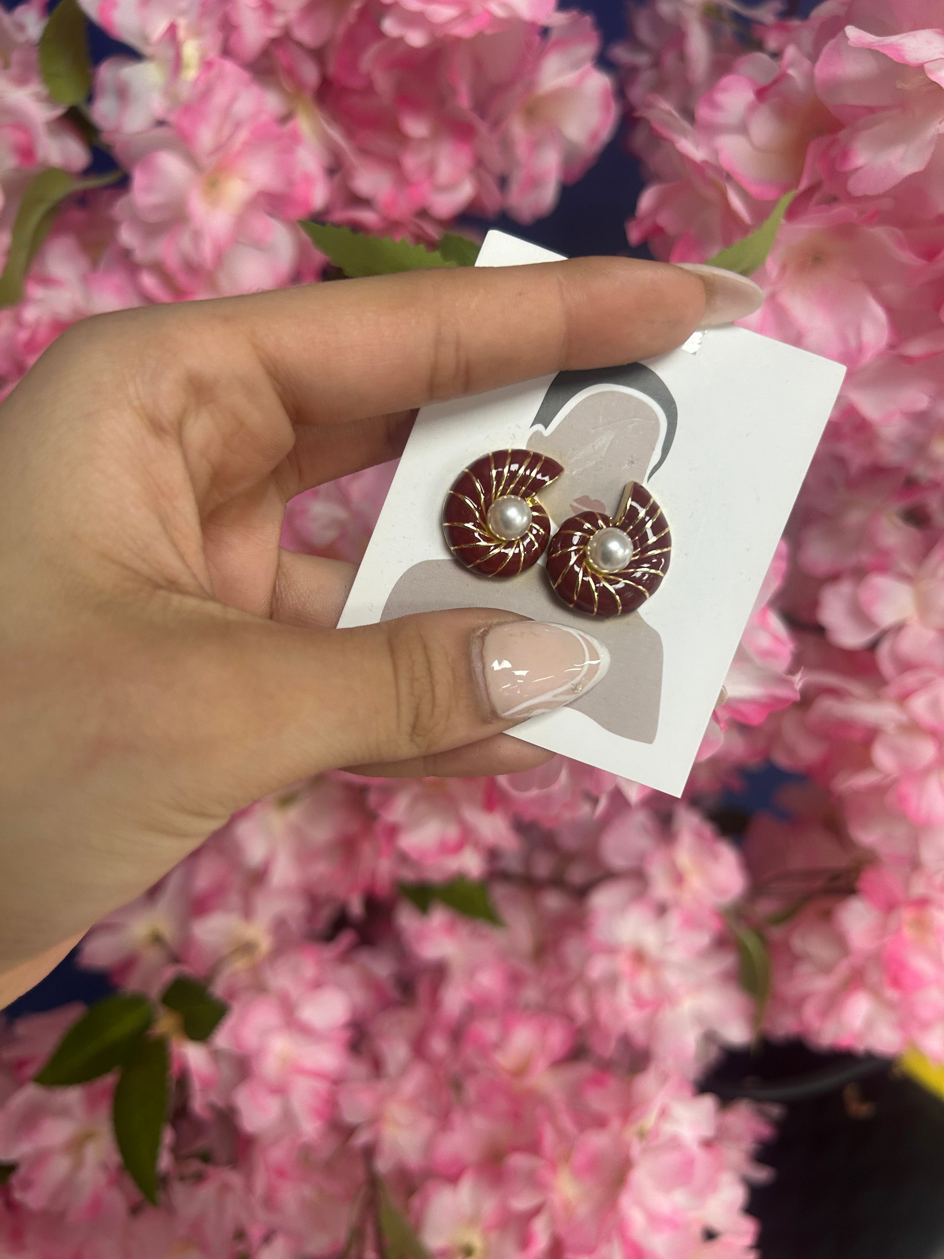 Aretes de Concha con Perla