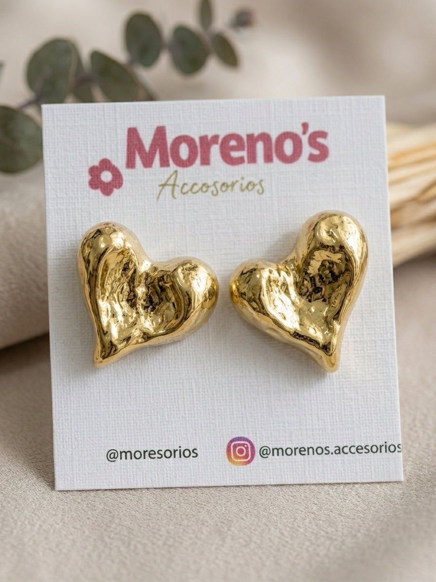 Aretes de Corazón con Textura