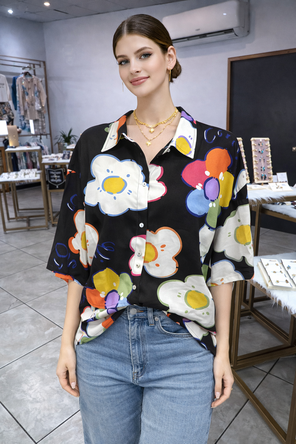 Blusa Estampada Floral Multicolor