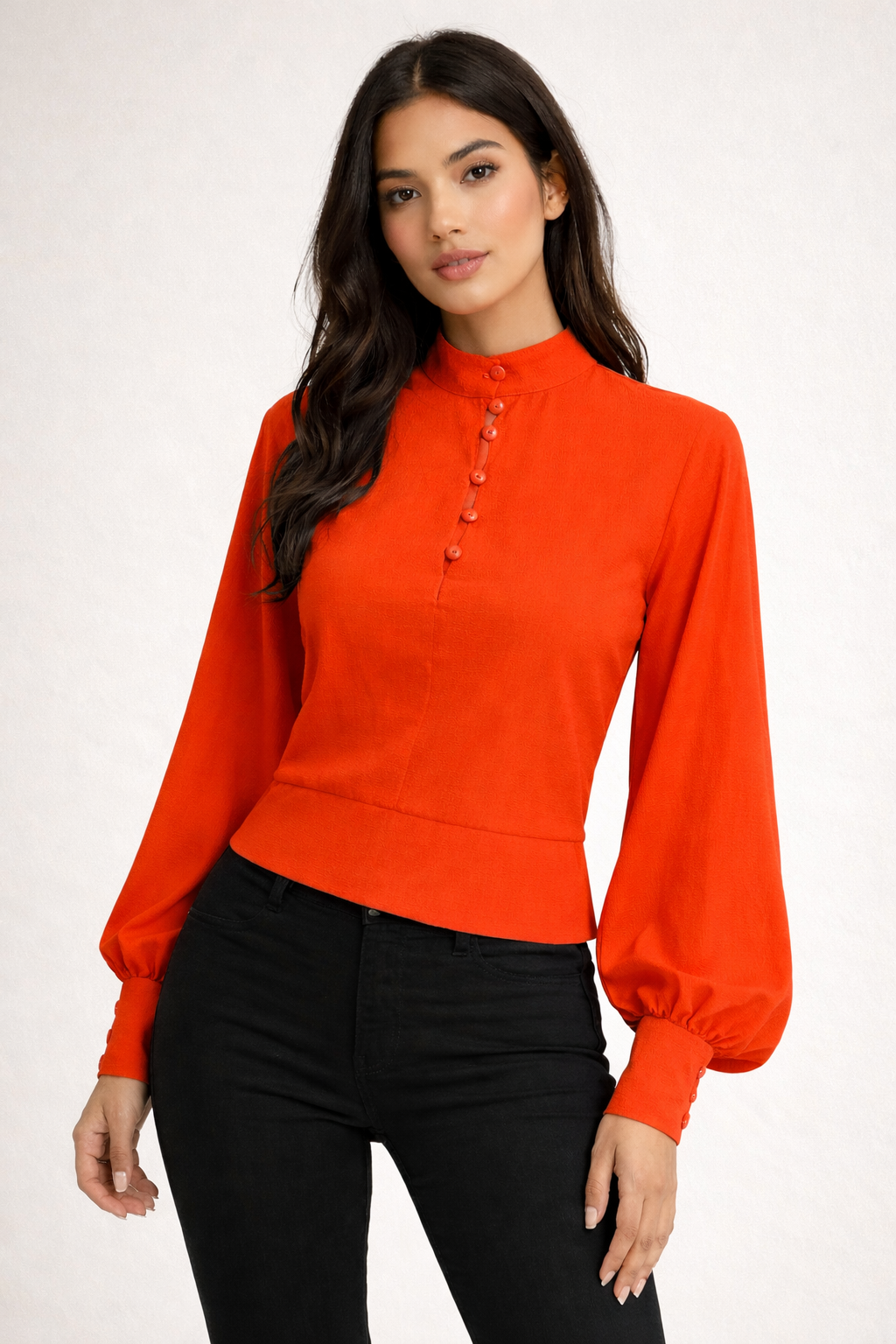 Top Naranja Manga Larga