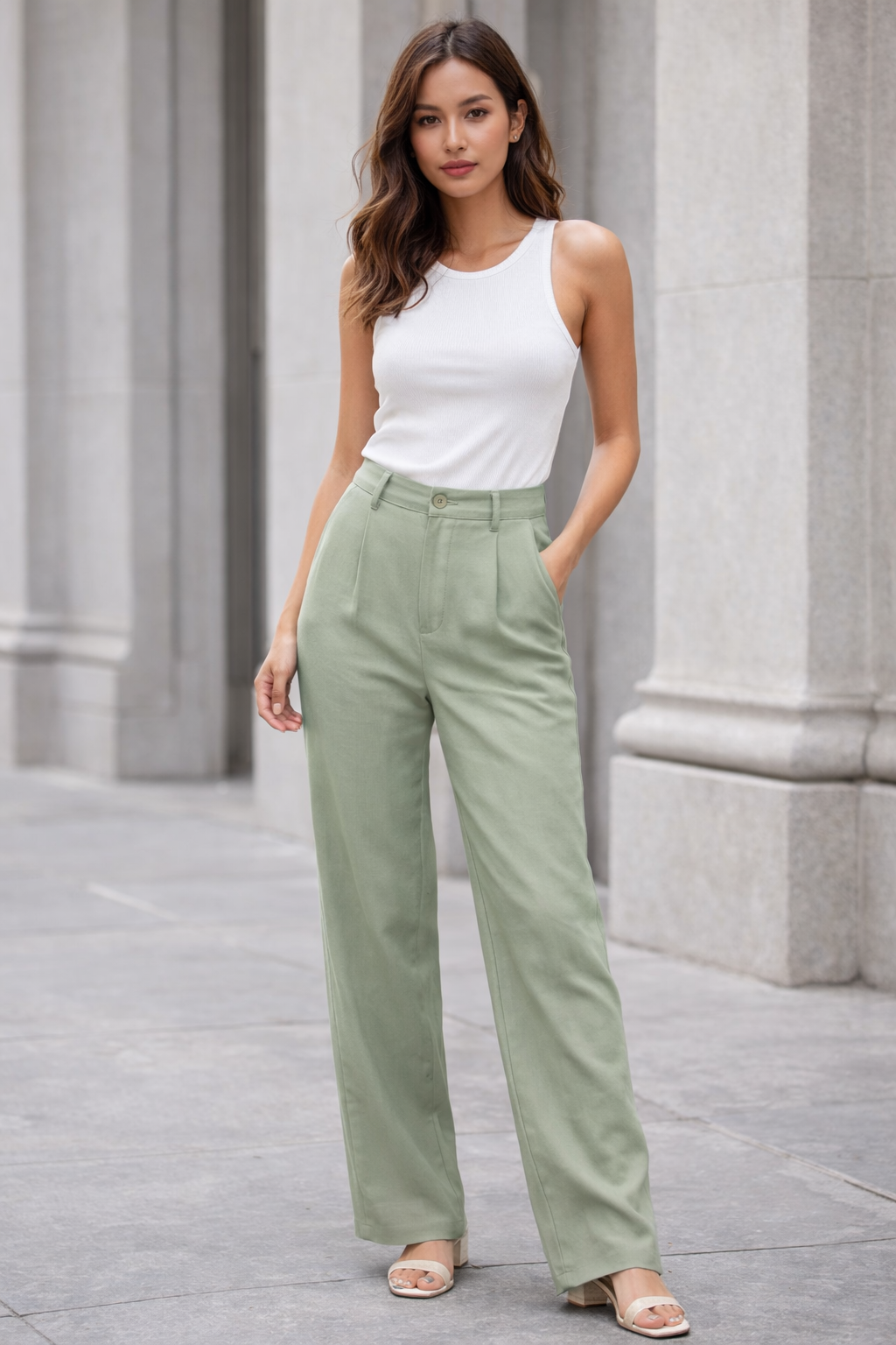 Pantalón Palazzo Verde Menta
