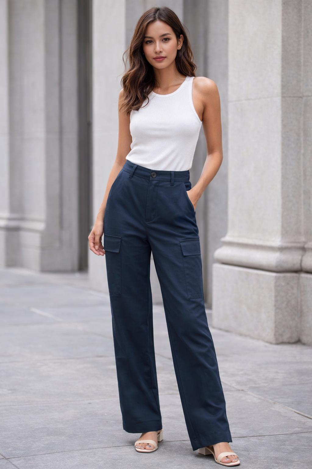 Pantalón Cargo Azul Oscuro