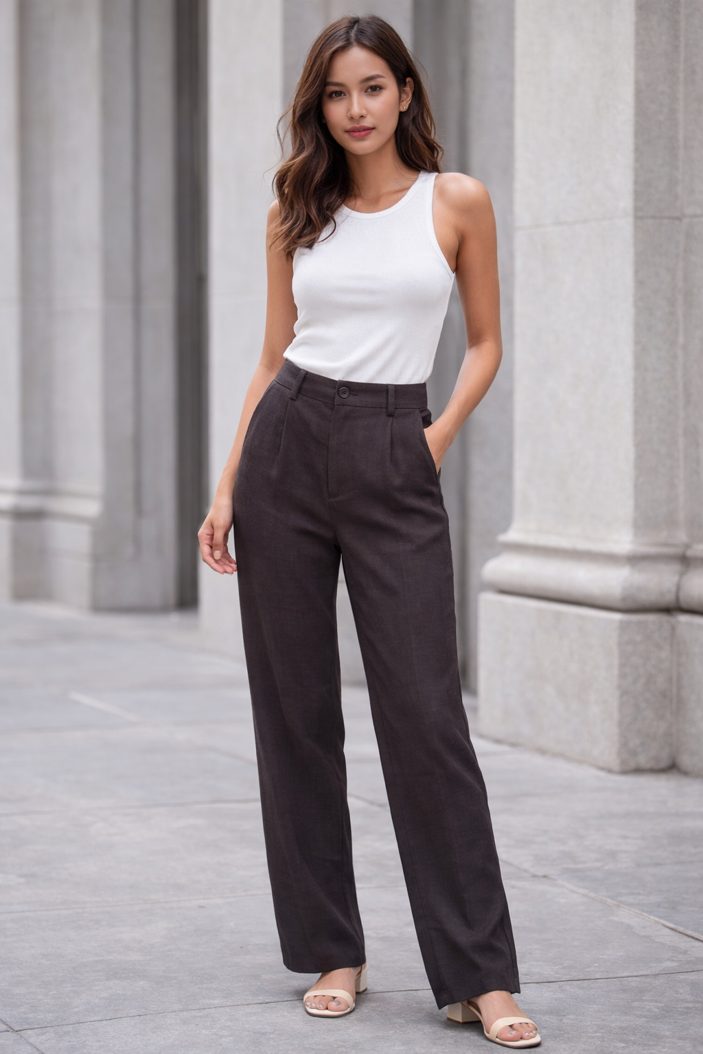 Pantalón Clásico Café Oscuro