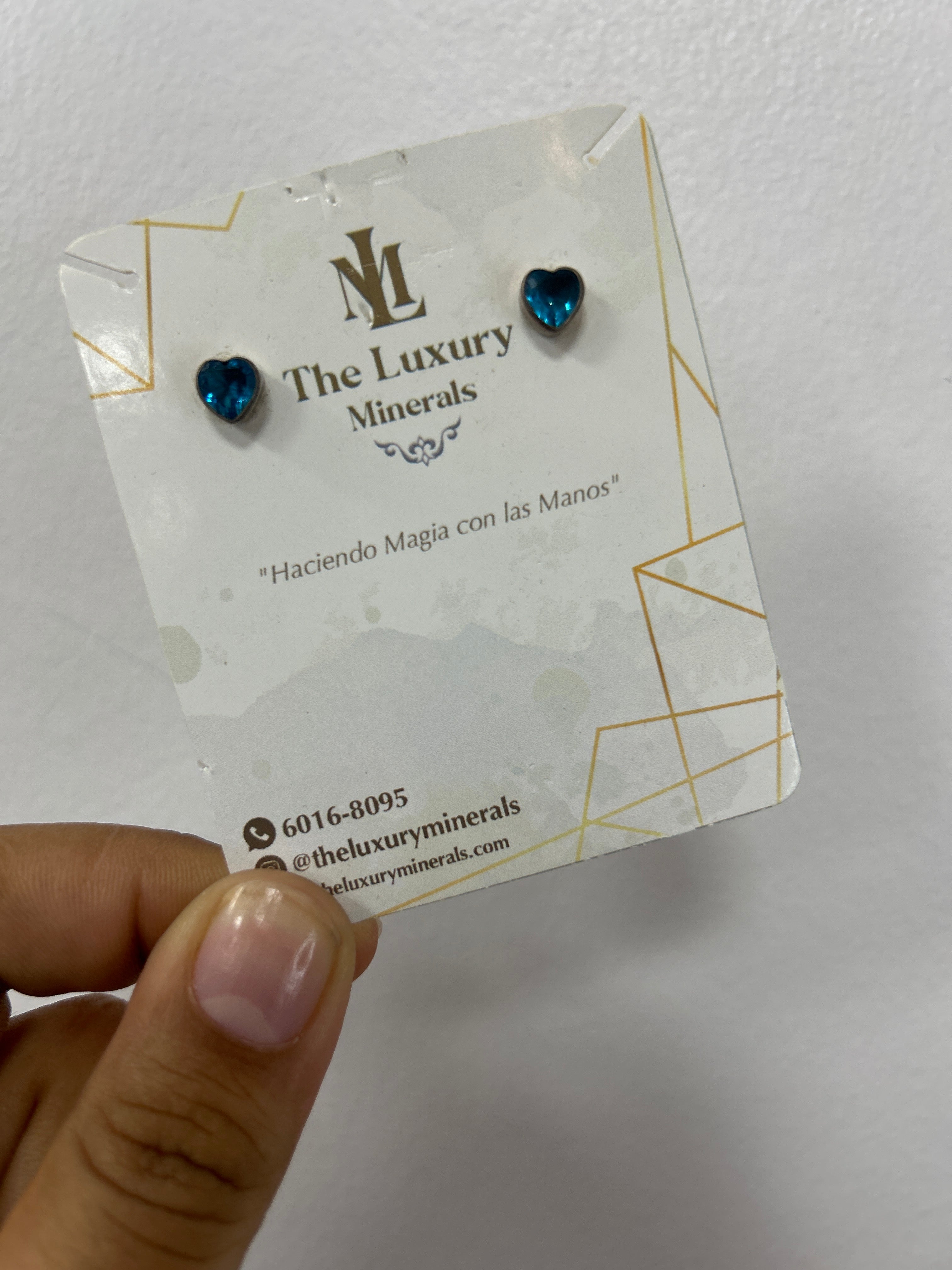 Aretes Corazón Azul