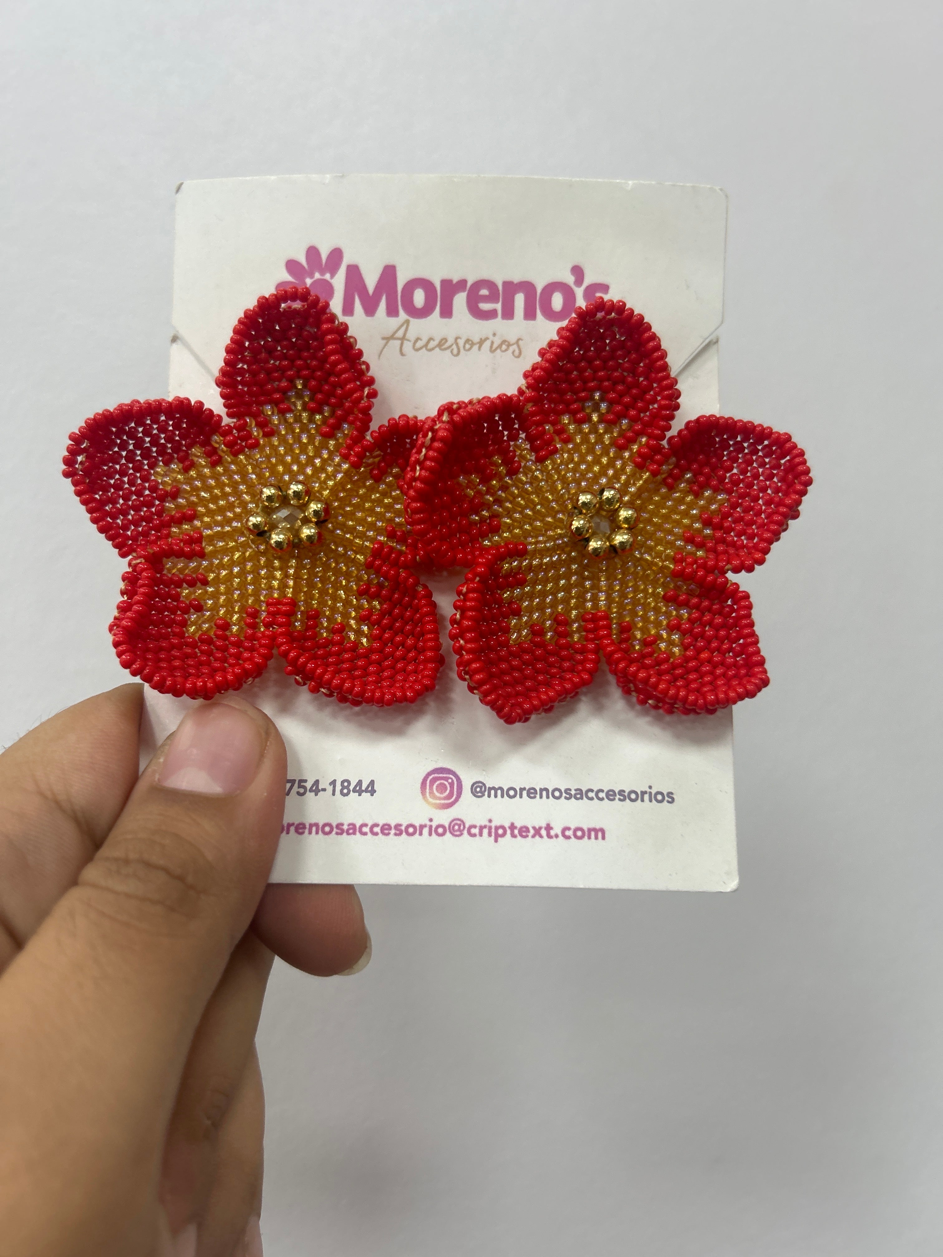 Aretes Flor Escarlata