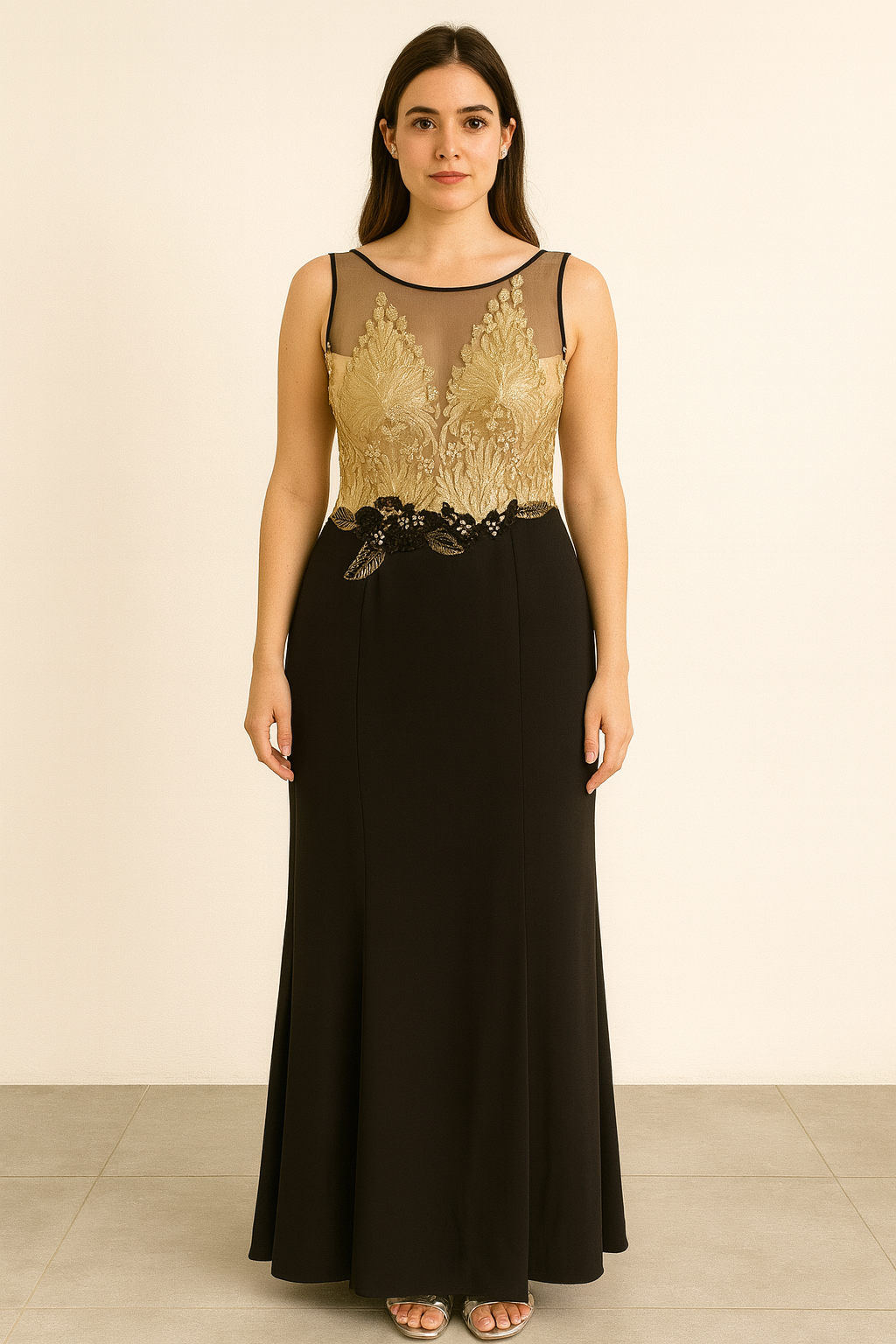 Vestido Golden Noir Elegance