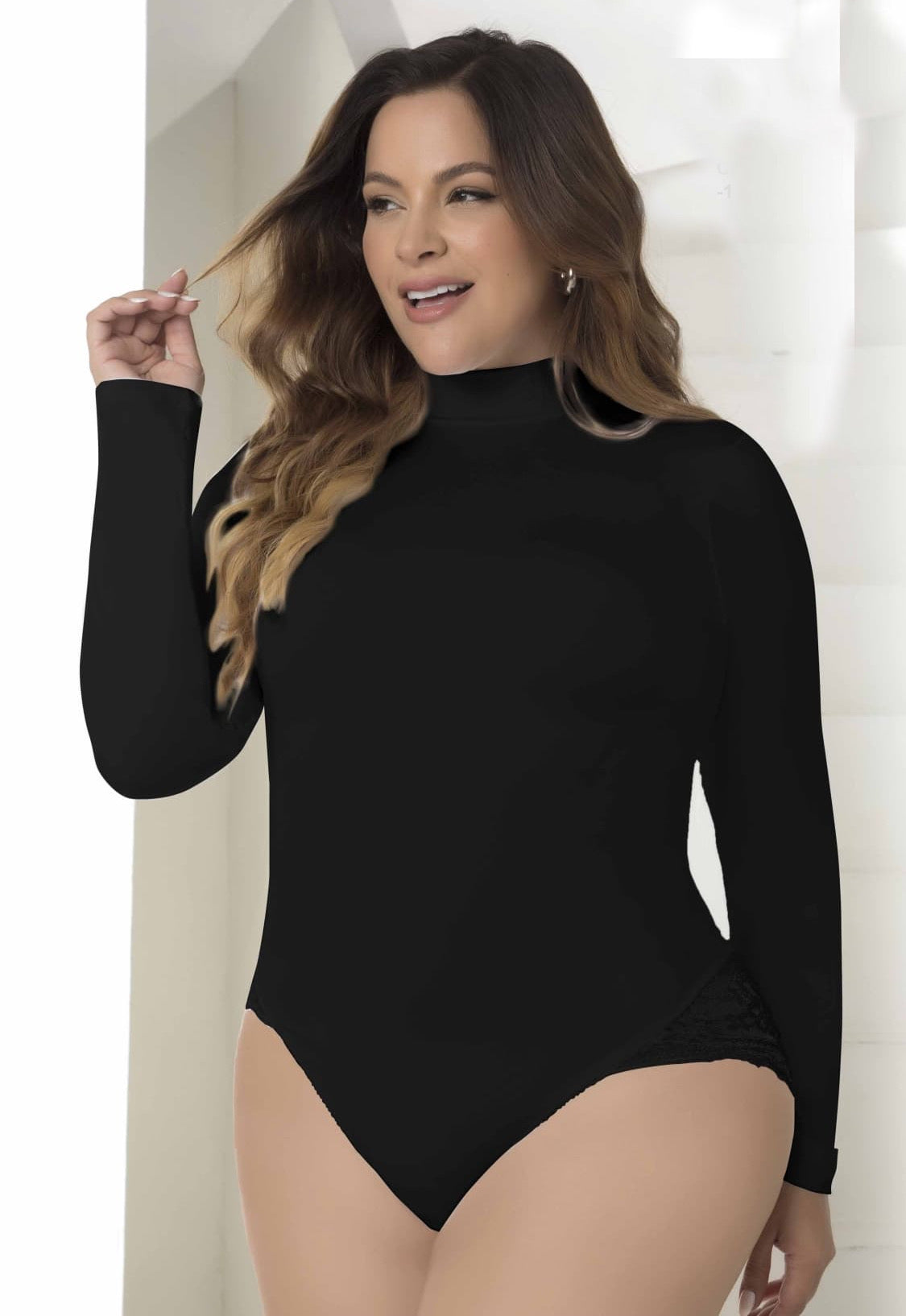 Bodysuit Black Lace Control