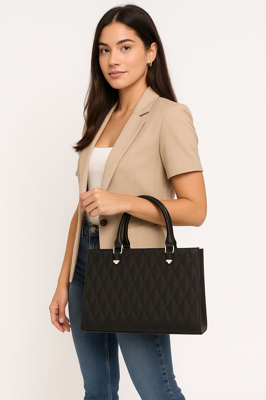 Cartera Elegancia Geométrica Negra