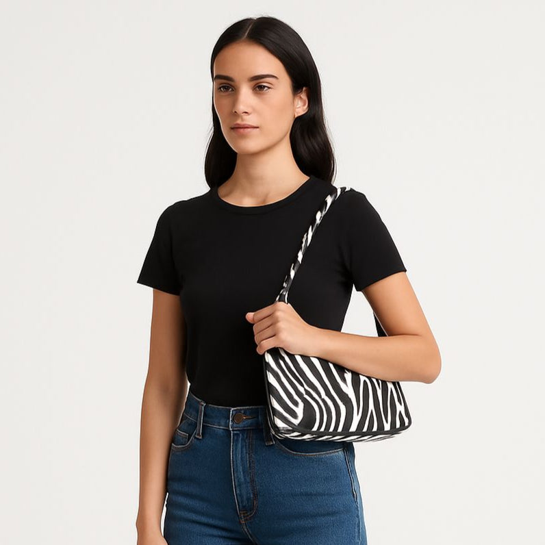 Cartera Zebra Style Shoulder Bag