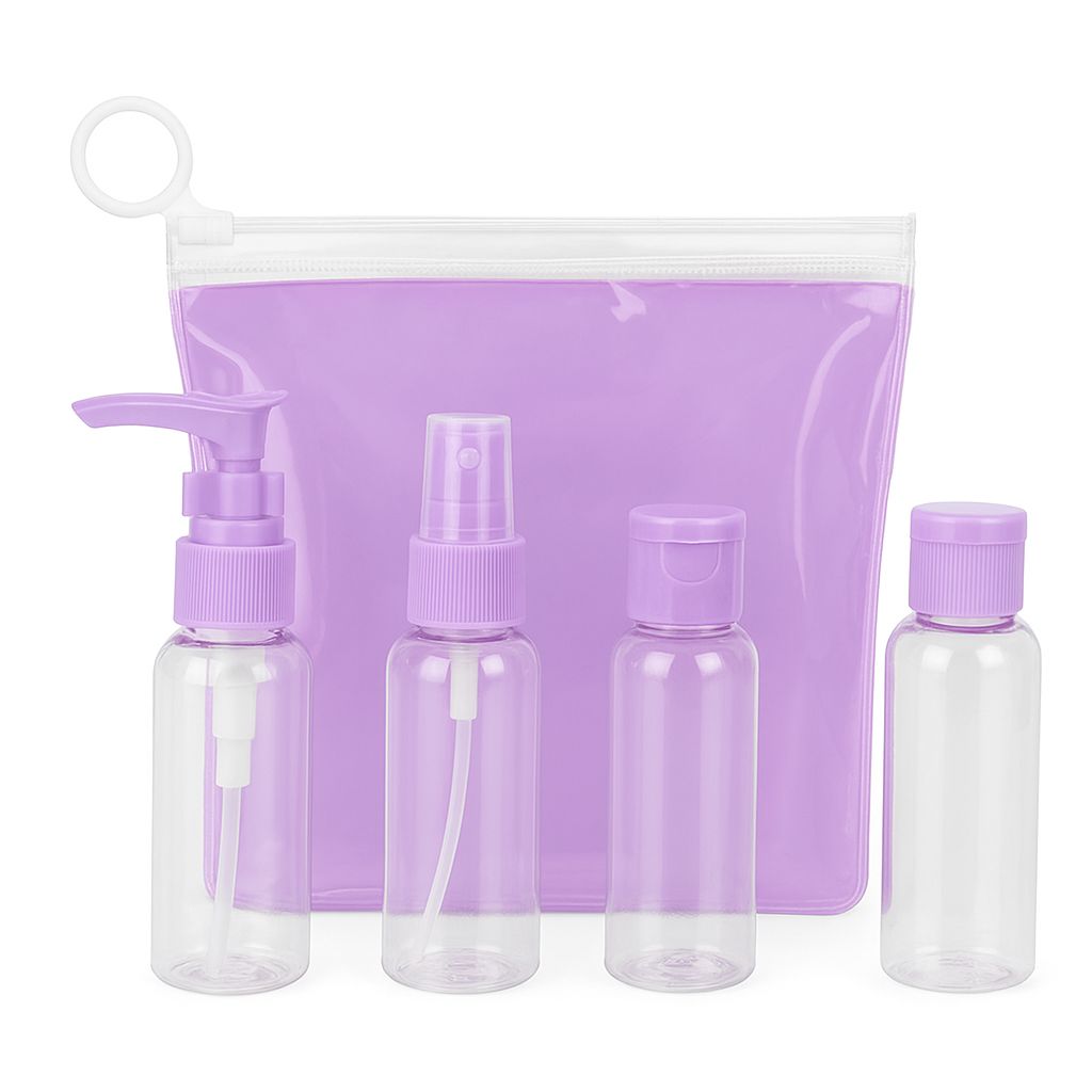 Travel Kit de Envases Reutilizables – Color Lila