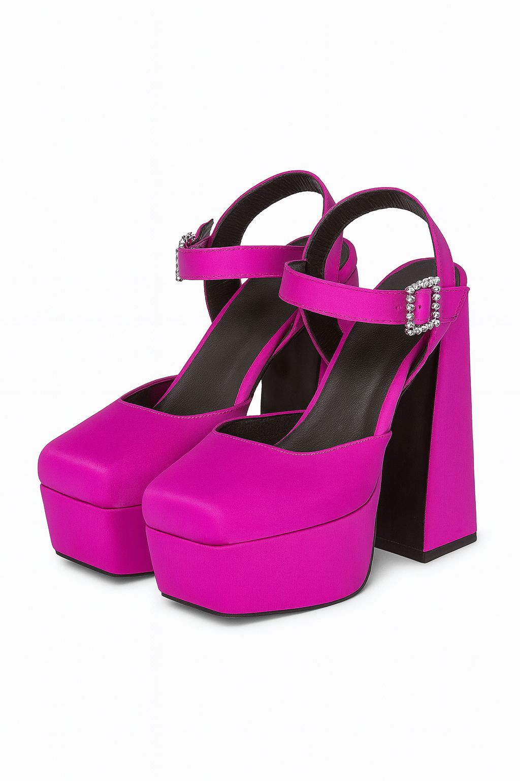 Plataforma Fucsia con Hebilla de Cristales