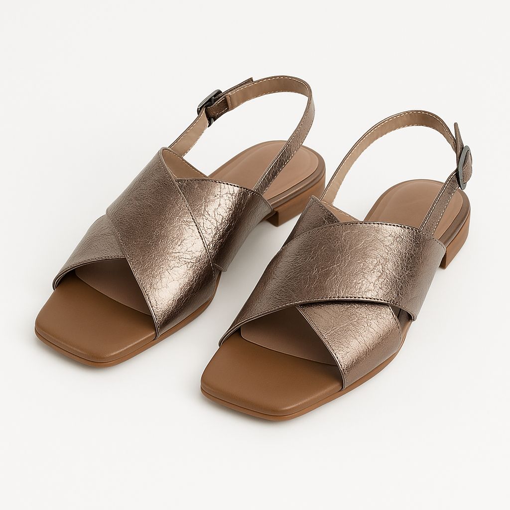 Sandalias Metálicas Cruzadas